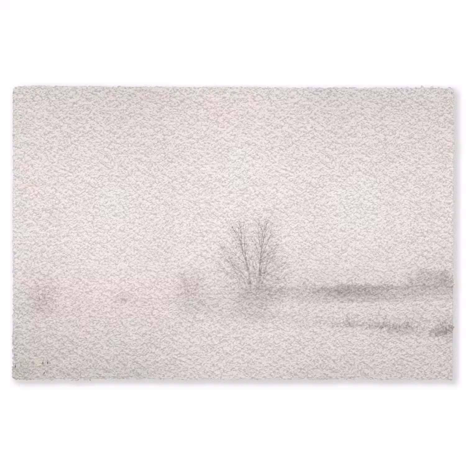 Boom - Mist - Sneeuw - Winter - Minimalistisch Vloerkleed Rechthoek klein -3d