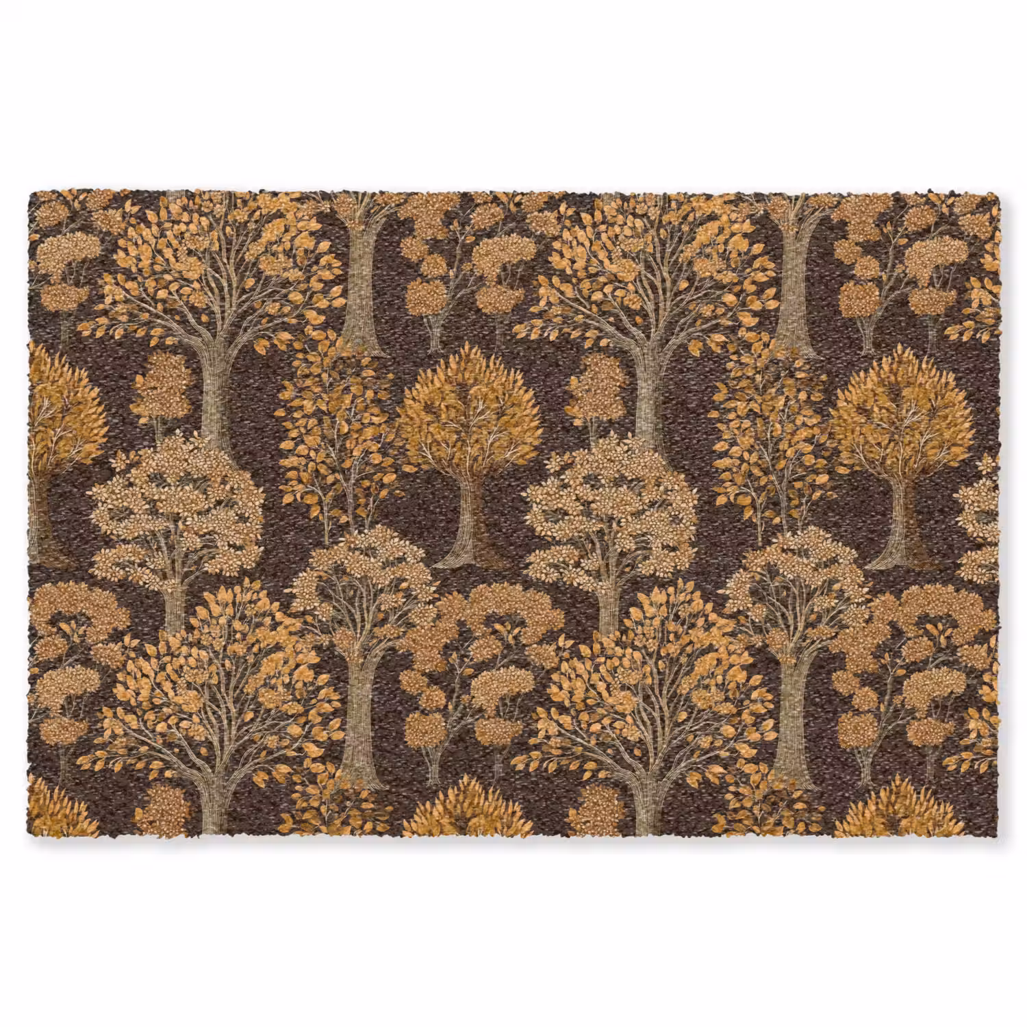 Bomen - Patroon - Bruin Vloerkleed Rechthoek klein 1091 -3d