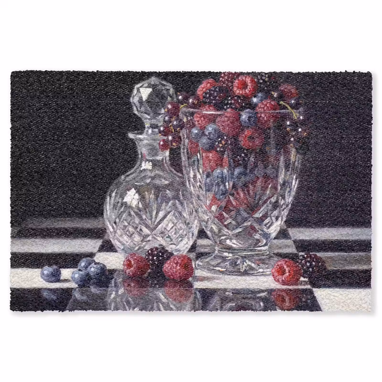 Teppich - Beeren – Kristall – Stillleben - Bessen - Kristal - Stilleven Vloerkleed Rechthoek klein