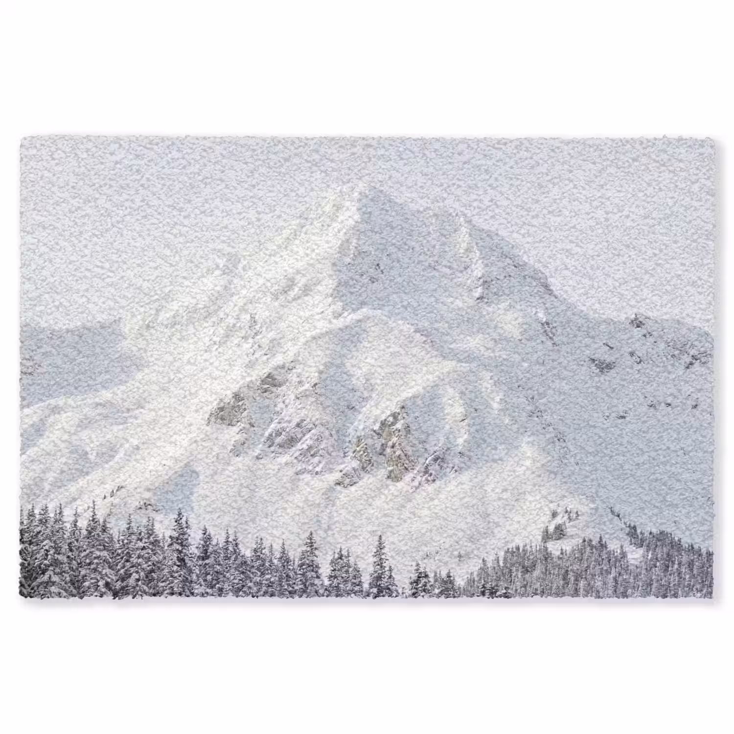 Berg - Sneeuw - Winter - Natuur - Wit Vloerkleed Rechthoek klein -3d