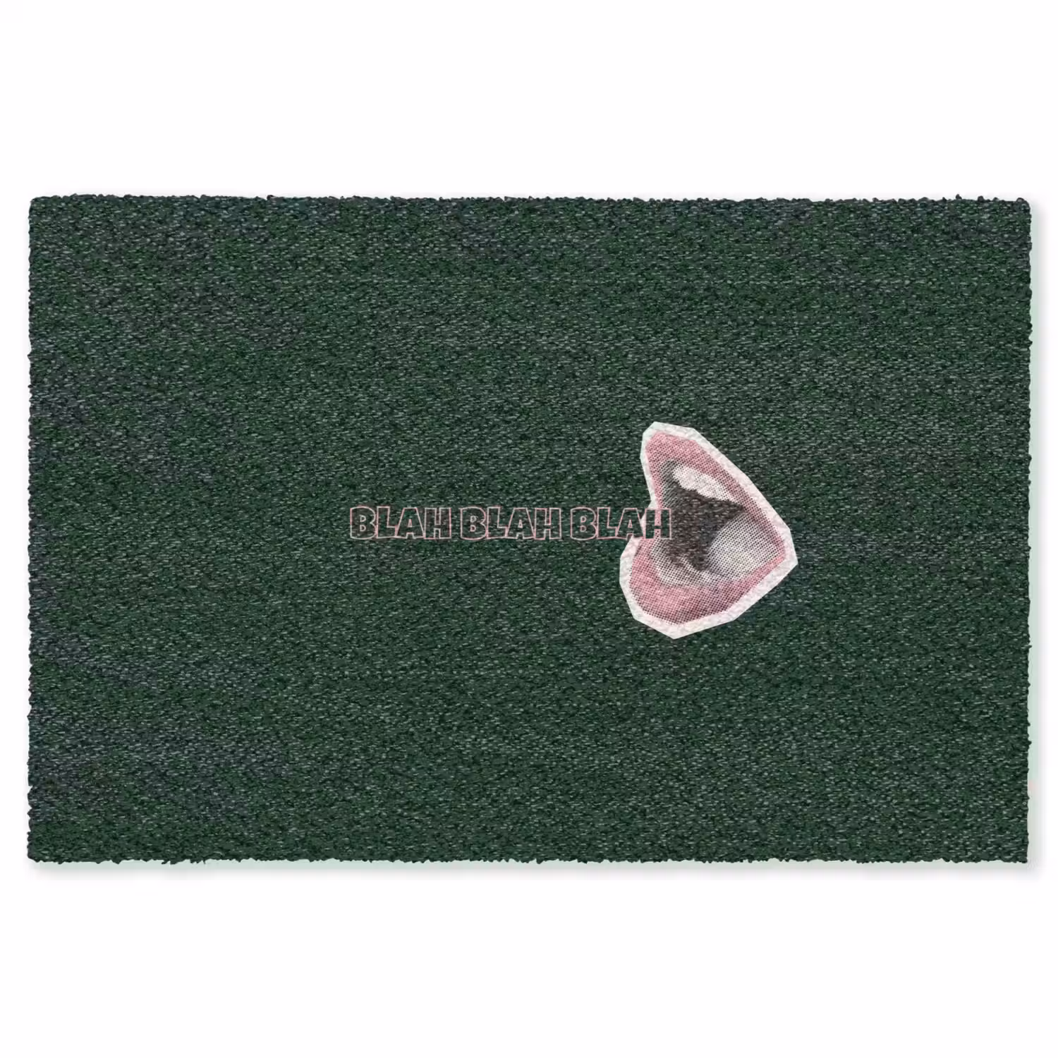 BLAH BLAH BLAH - Mond - Groen Vloerkleed Rechthoek klein -3d