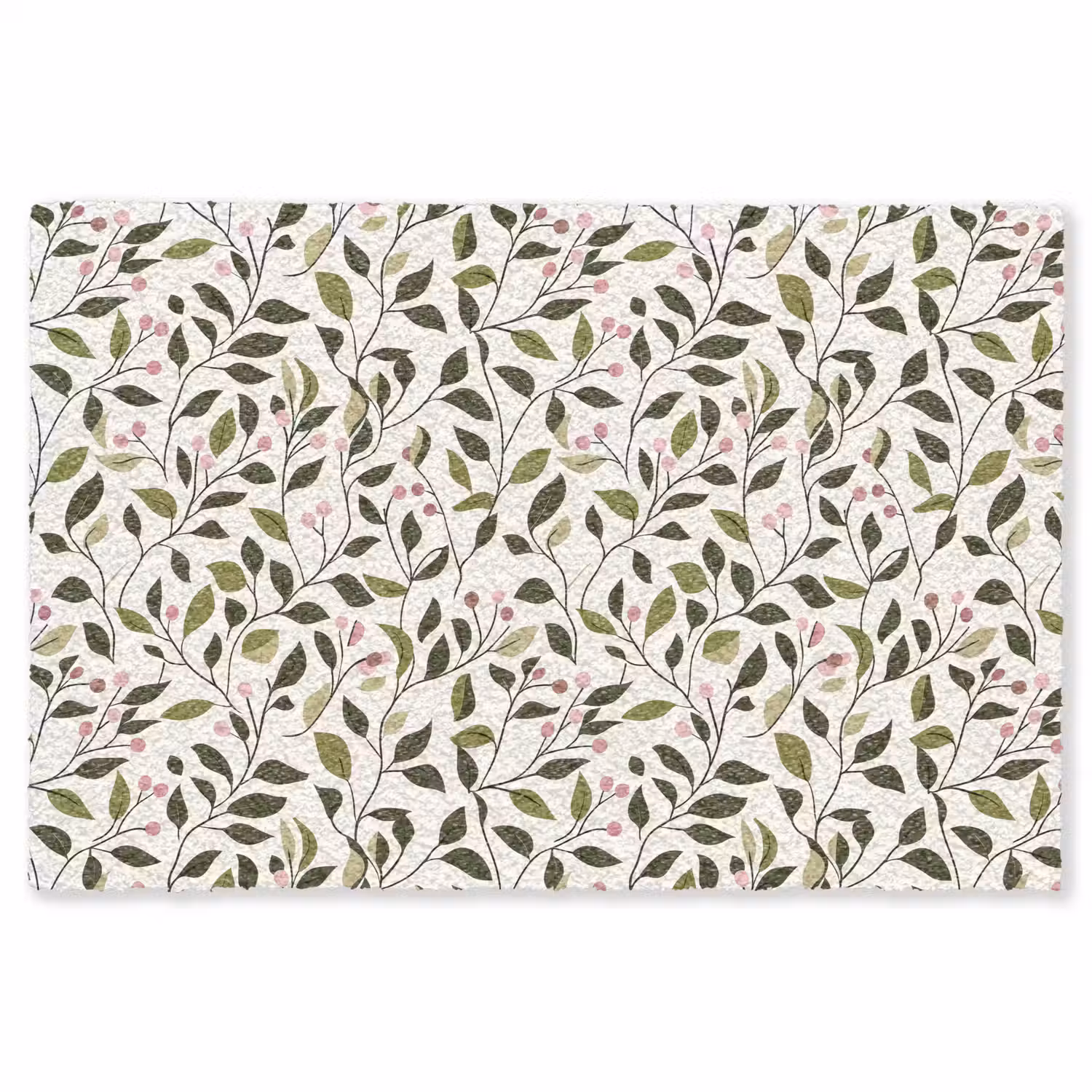 Bladeren - Bessen - Roze Vloerkleed Rechthoek klein 1091 -3d
