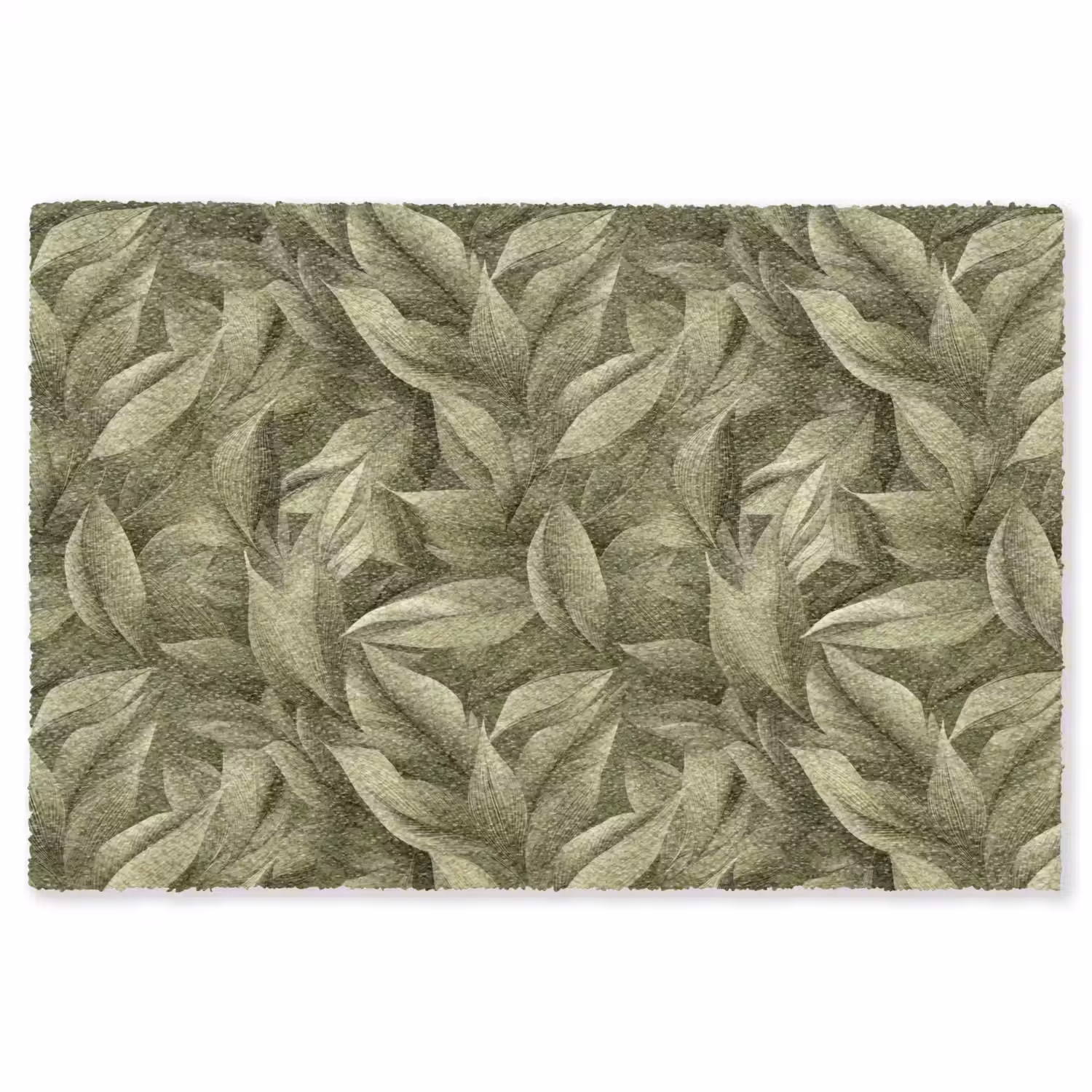 Bladeren - Modern - Groen Vloerkleed Rechthoek klein 1091 -3d