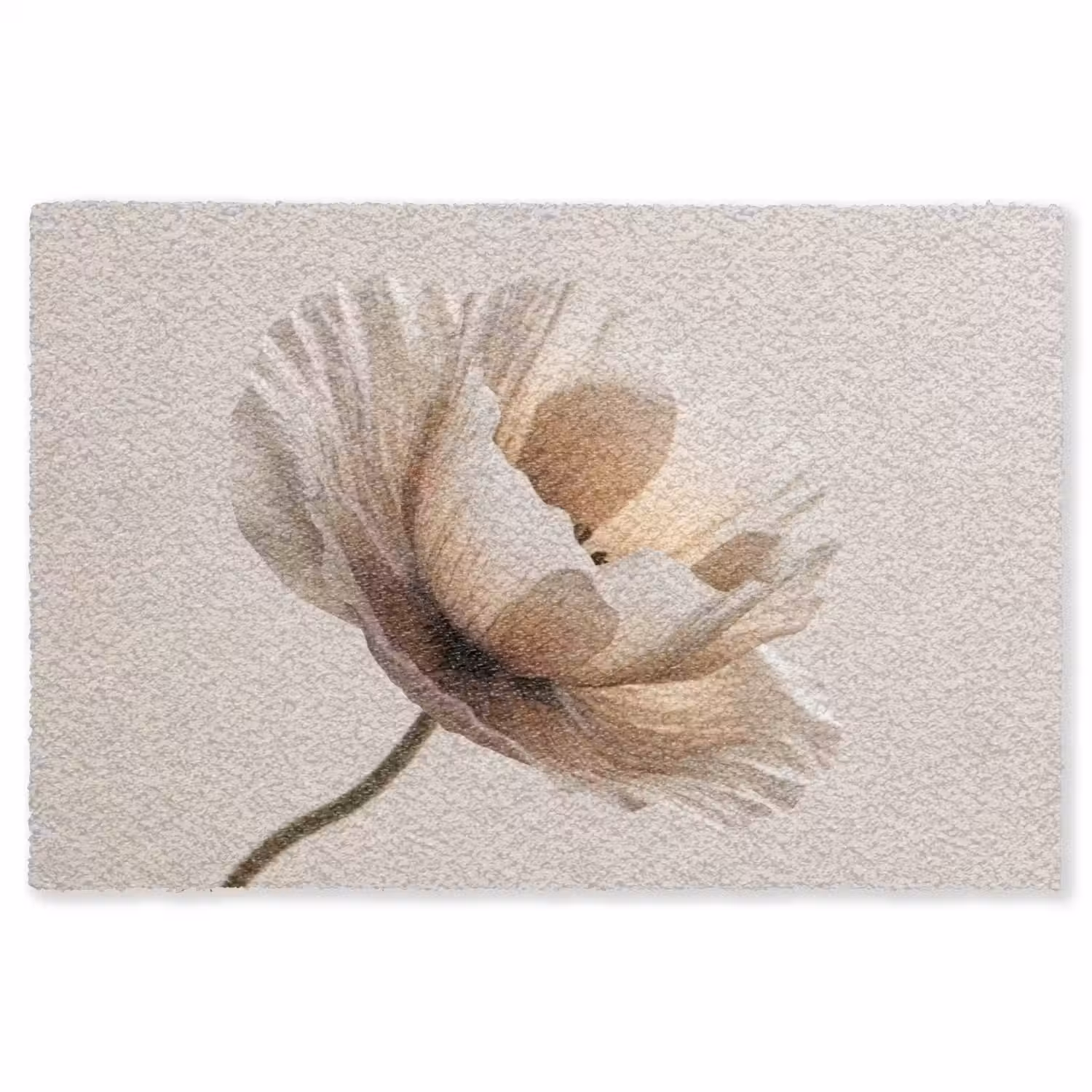 Bloem - Beige - Crème Vloerkleed Rechthoek klein -3d