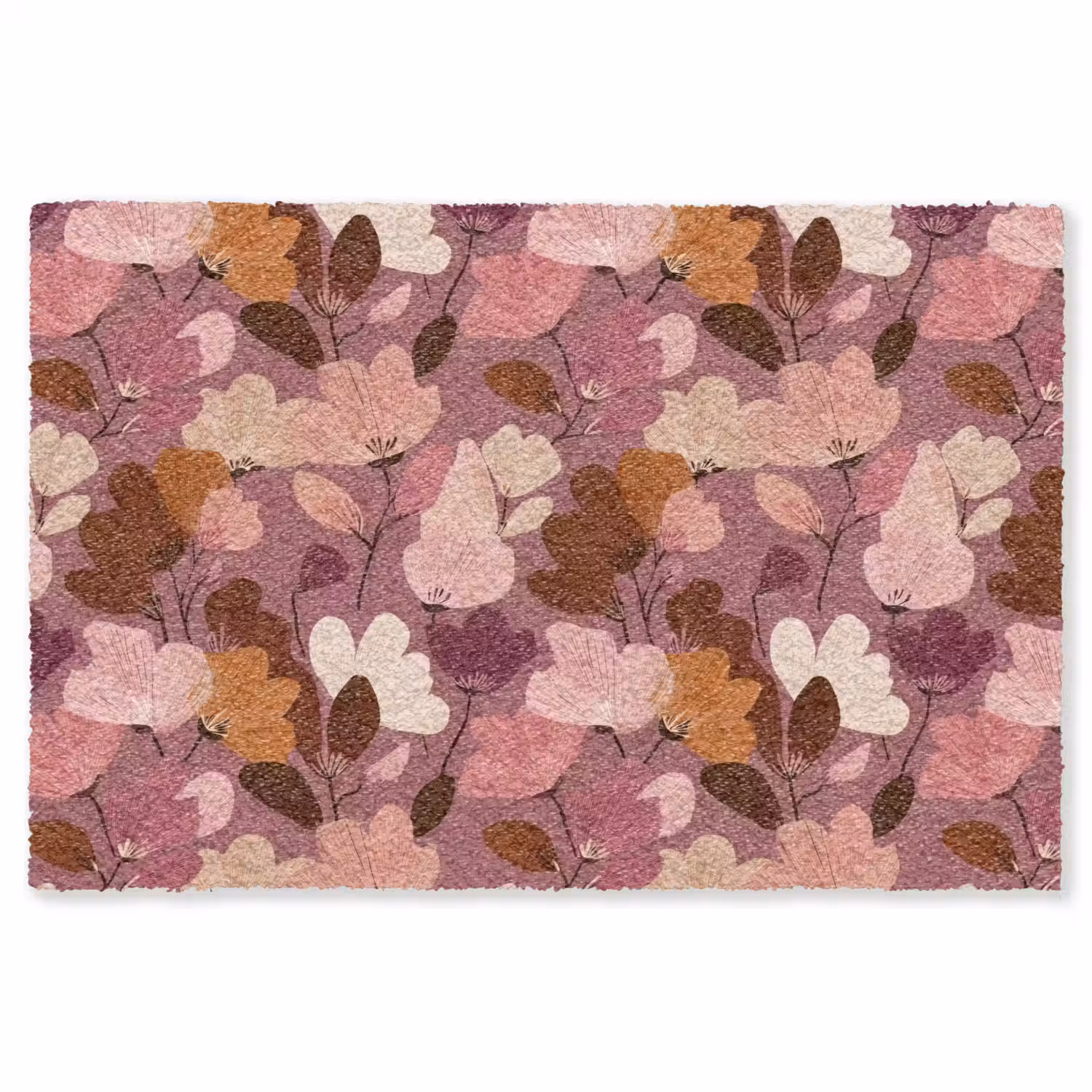 Bloem - Patroon - Roze Vloerkleed Rechthoek klein 1091 -3d
