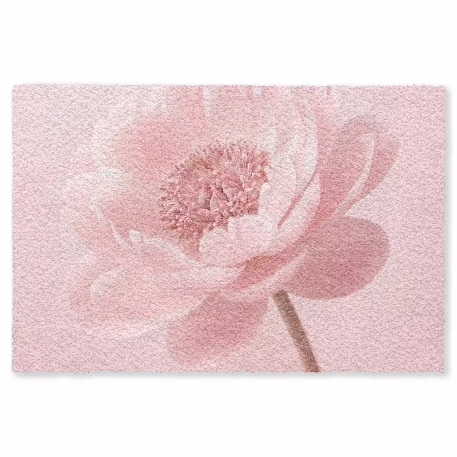Bloem - Pioenroos - Roze Vloerkleed Rechthoek klein -3d