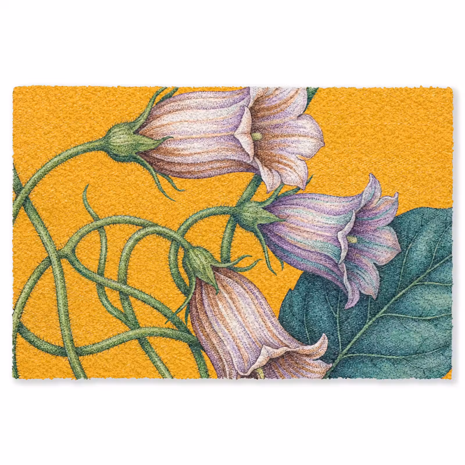 Teppich - Blumen – Botanik – Gelb - Bloemen - Botanisch - Geel Vloerkleed Rechthoek klein