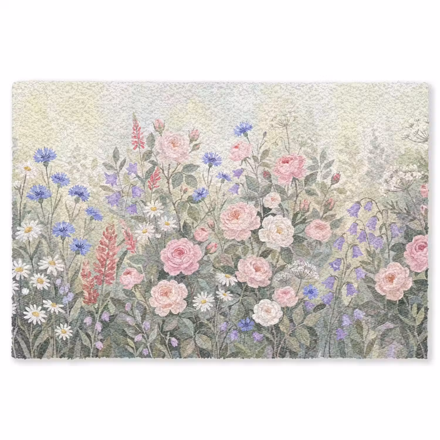 Bloemen - Tuin - Natuur - Kleurrijk Vloerkleed Rechthoek klein -3d