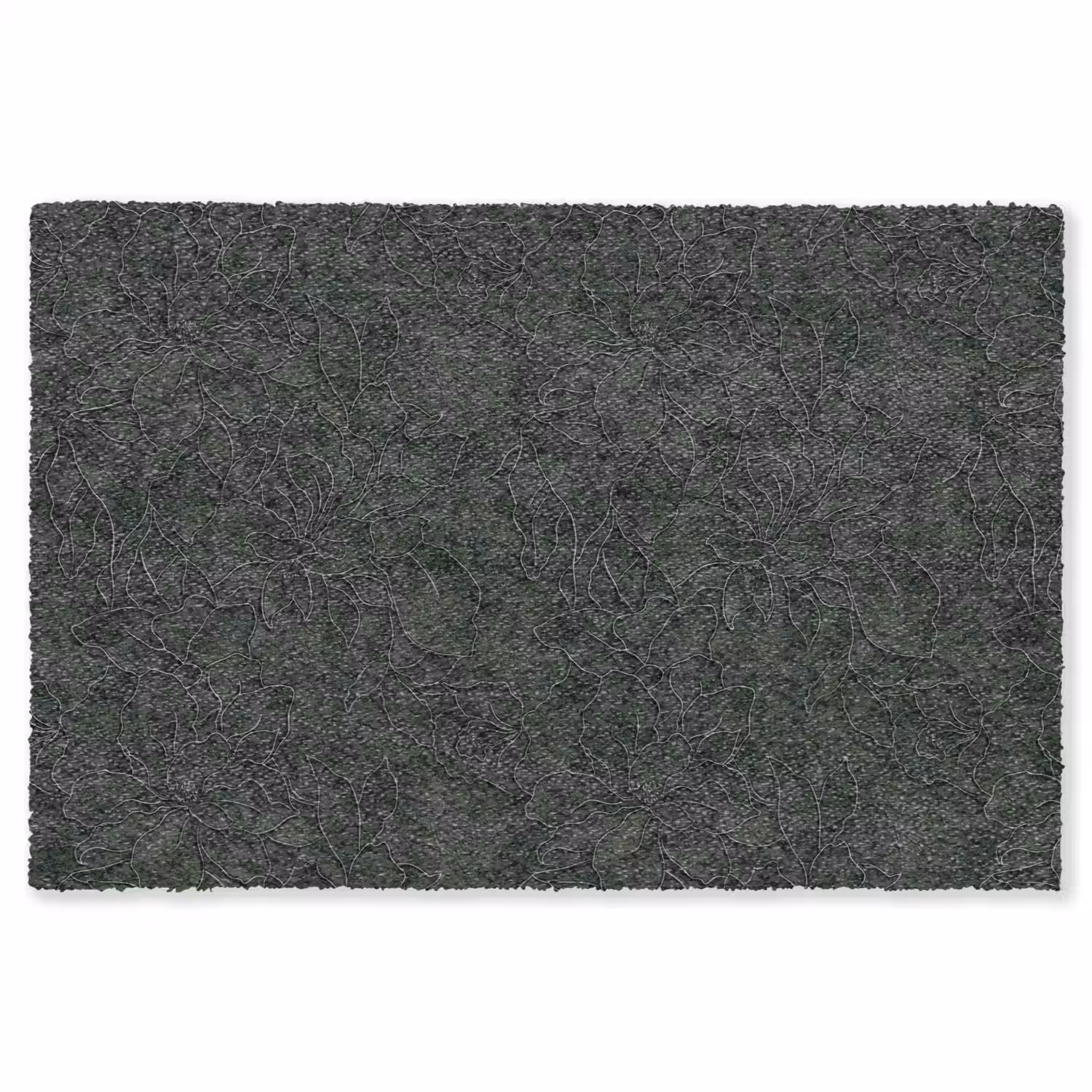 Bloemen - Lijnen - Groen Vloerkleed Rechthoek klein 1091 -3d