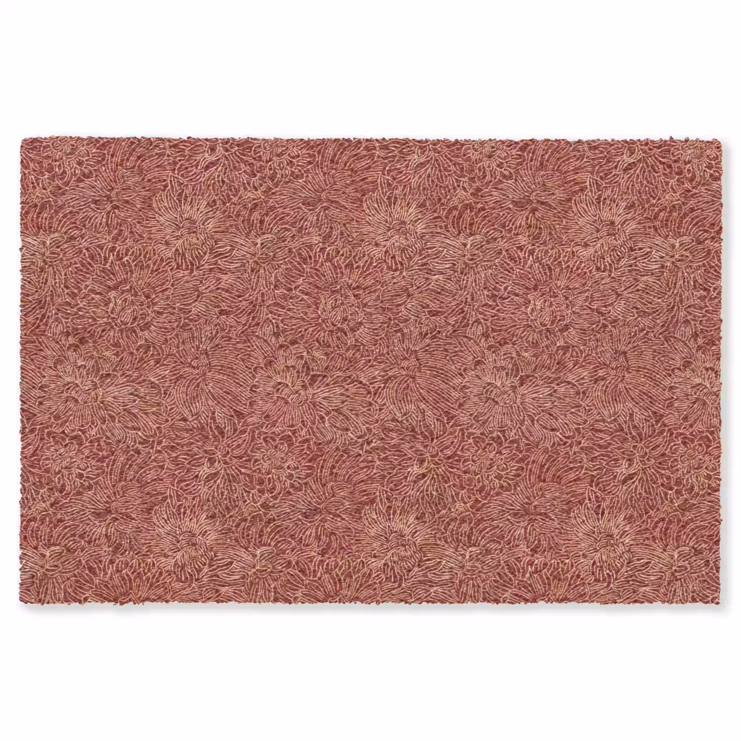 Bloemen - Motief - Rood Vloerkleed Rechthoek klein 1091 -3d
