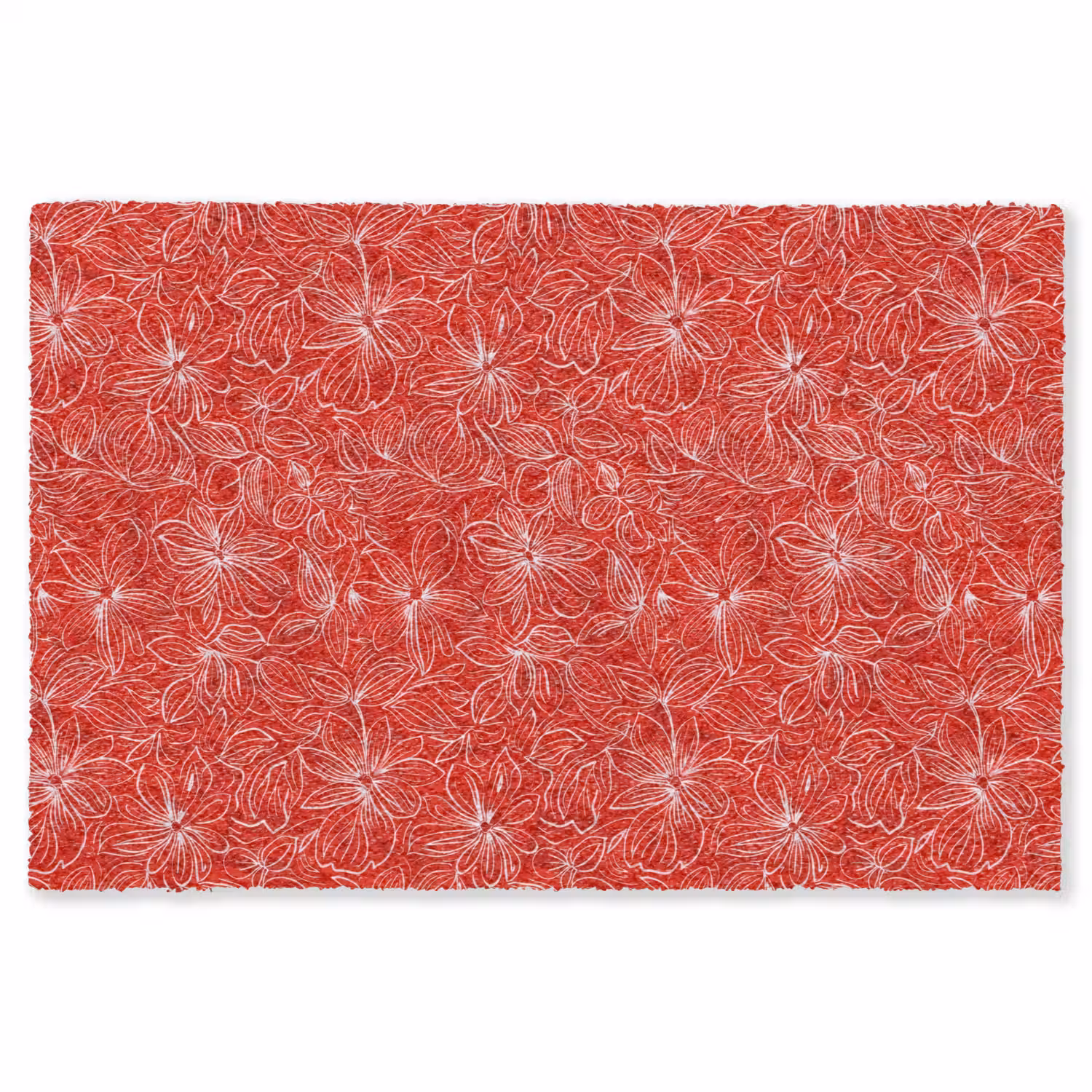 Bloemen - Patroon - Rood Vloerkleed Rechthoek klein 1091 -3d