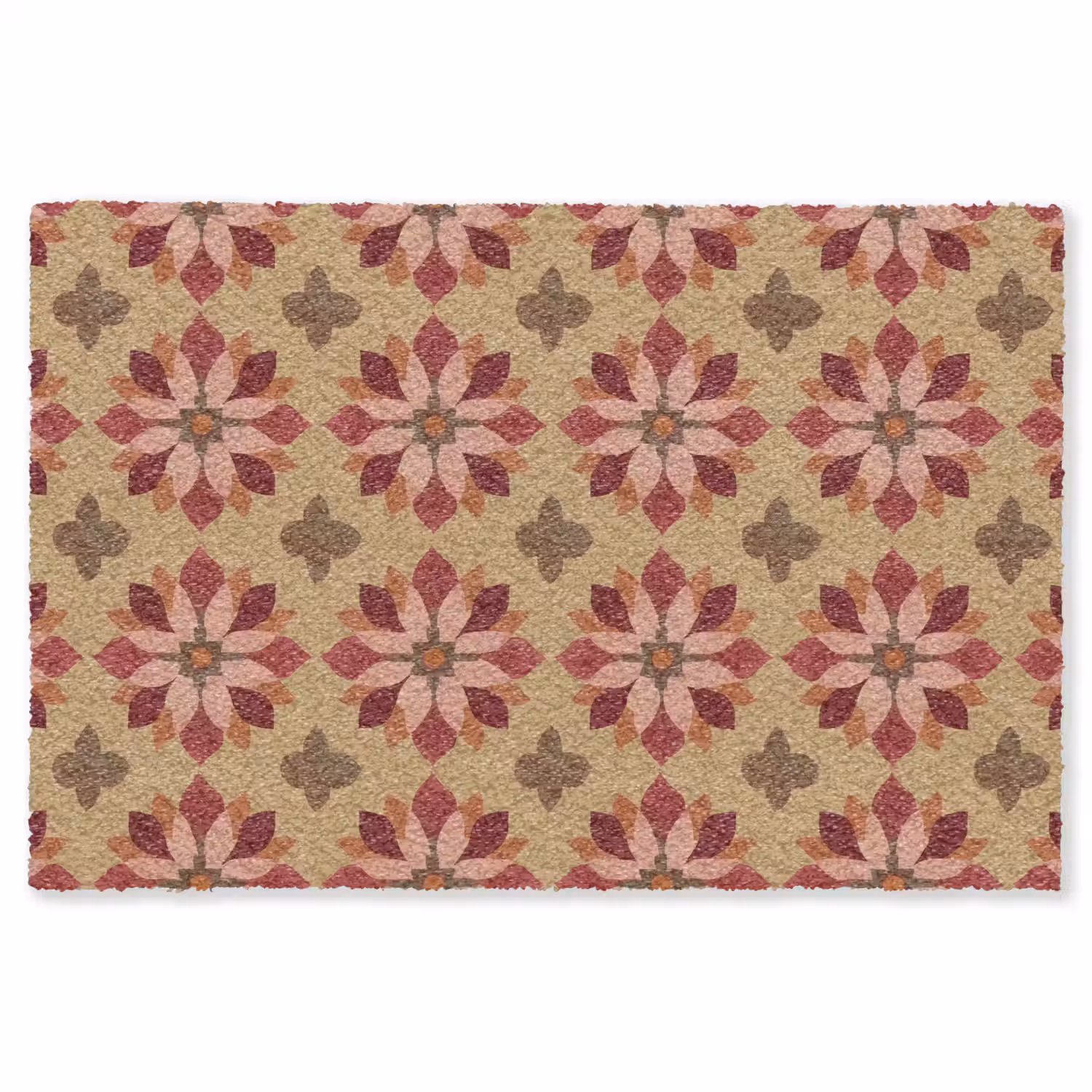 Bloemen - Retro - Groen Vloerkleed Rechthoek klein 1091 -3d