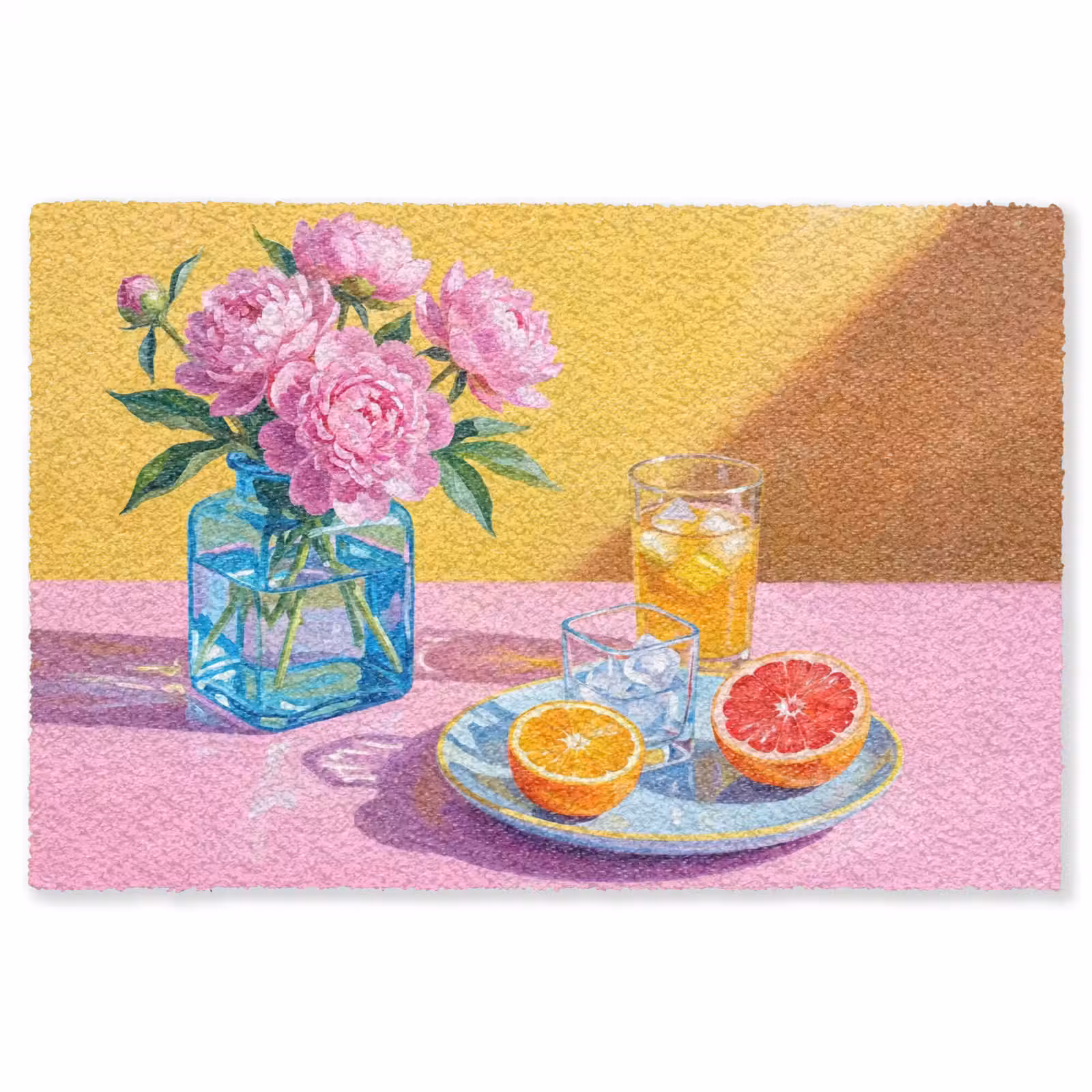 Teppich - Blumen – Rosa – Modern - Bloemen - Roze - Modern Vloerkleed Rechthoek klein