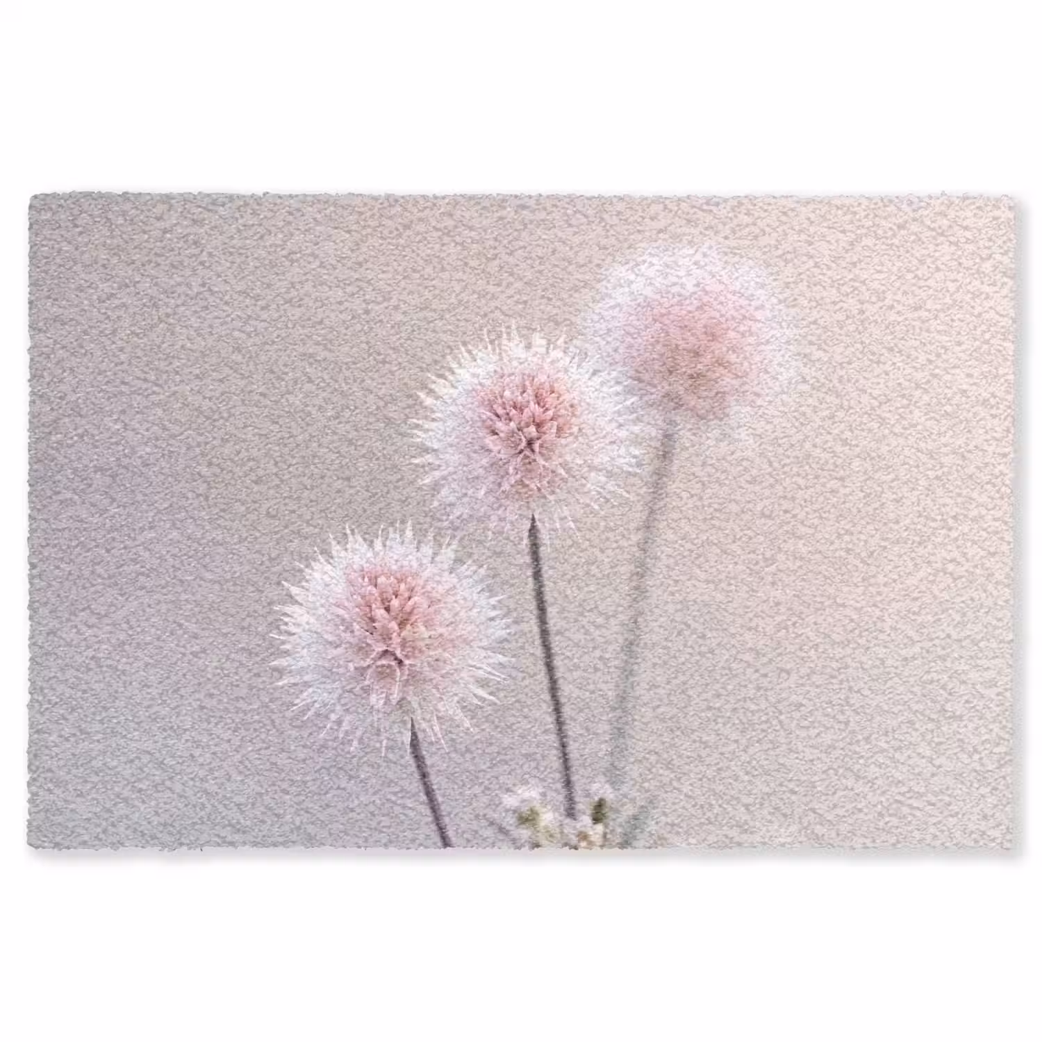 Bloemen - Bollen - Roze Vloerkleed Rechthoek klein -3d