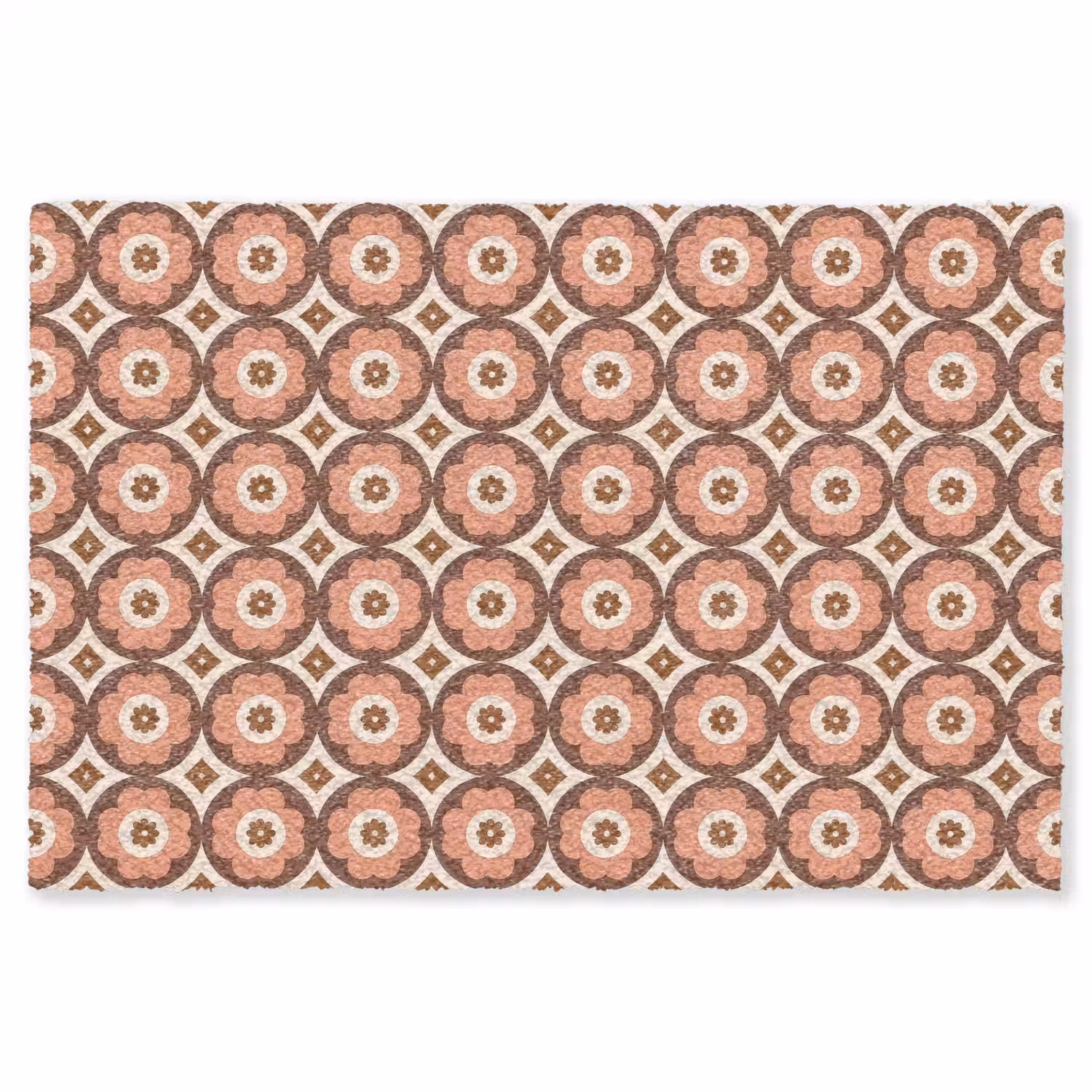 Bloemvormen - Patroon - Roze - Vintage Vloerkleed Rechthoek klein -3d