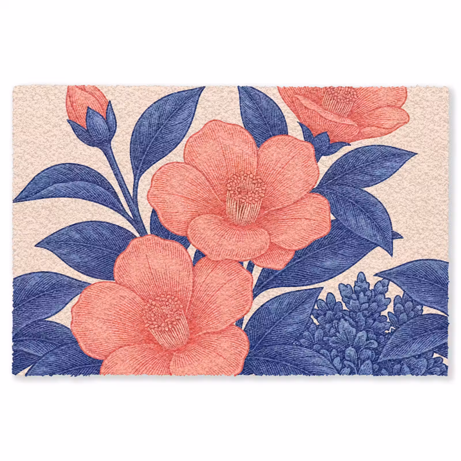 Teppich - Blüten – Blätter – Botanik - Bloemen - Bladeren - Botanisch Vloerkleed Rechthoek klein