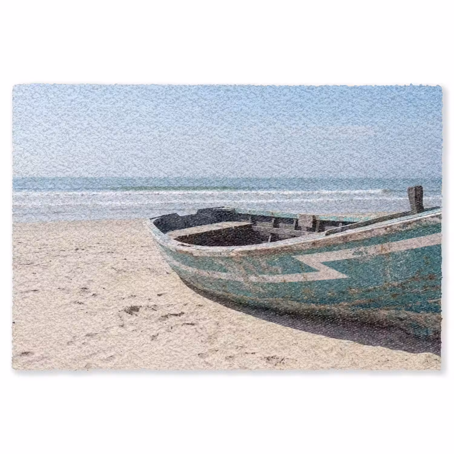 Boot - Zandstrand - Zee Vloerkleed Rechthoek klein -3d