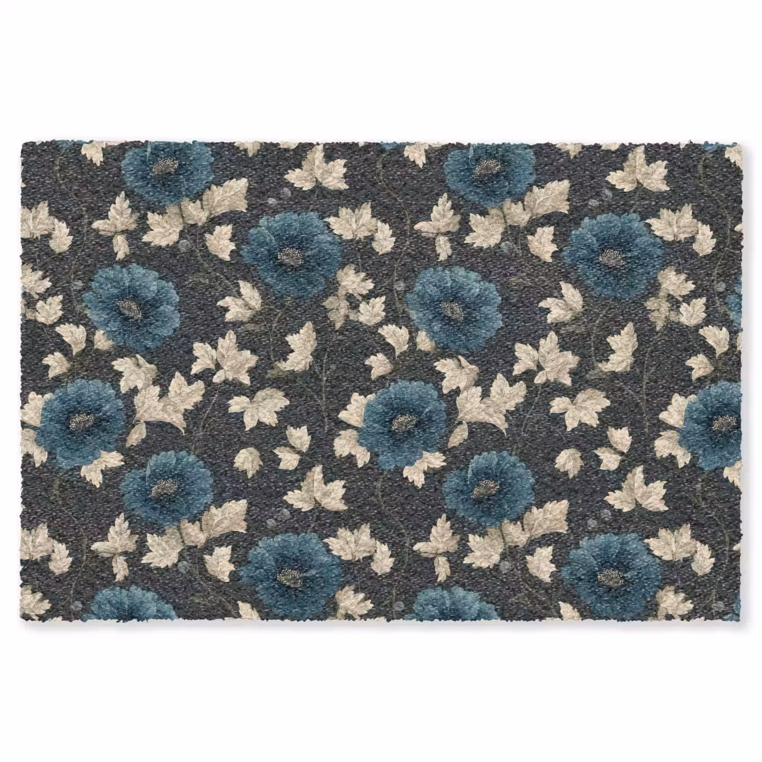 Botanisch - Bloemen - Blauw Vloerkleed Rechthoek klein 1091 -3d