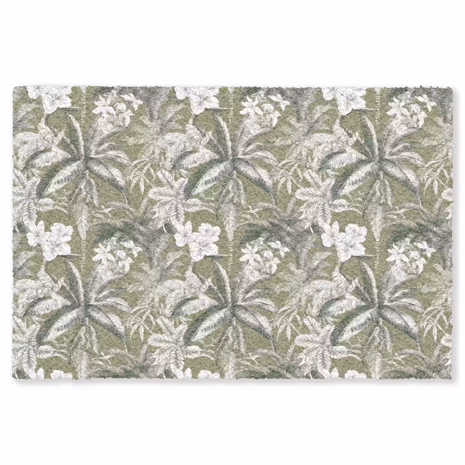Botanisch - Bloemen - Groen Vloerkleed Rechthoek klein 1091 -3d