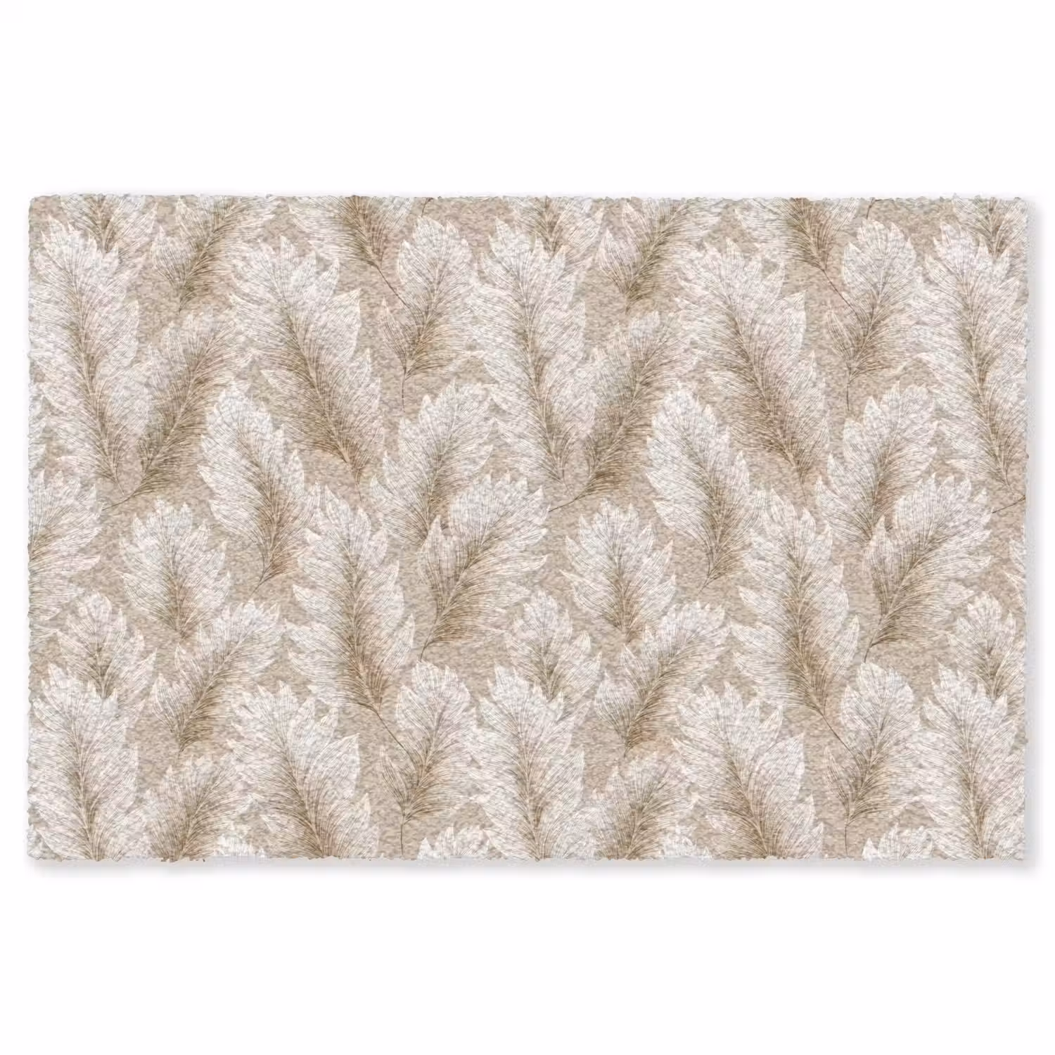 Botanisch - Patroon - Beige Vloerkleed Rechthoek klein 1091 -3d