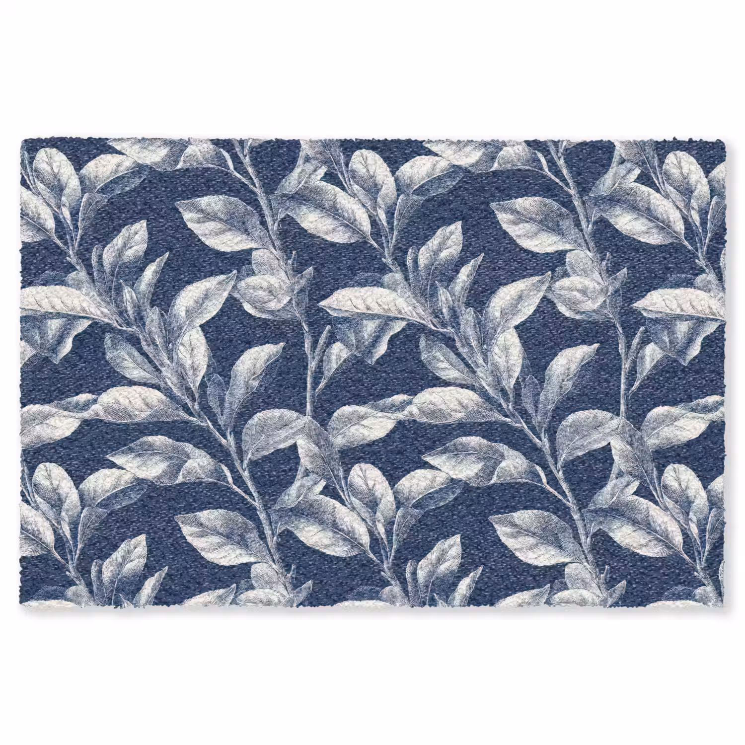 Botanisch - Patroon - Blauw Vloerkleed Rechthoek klein 1091 -3d