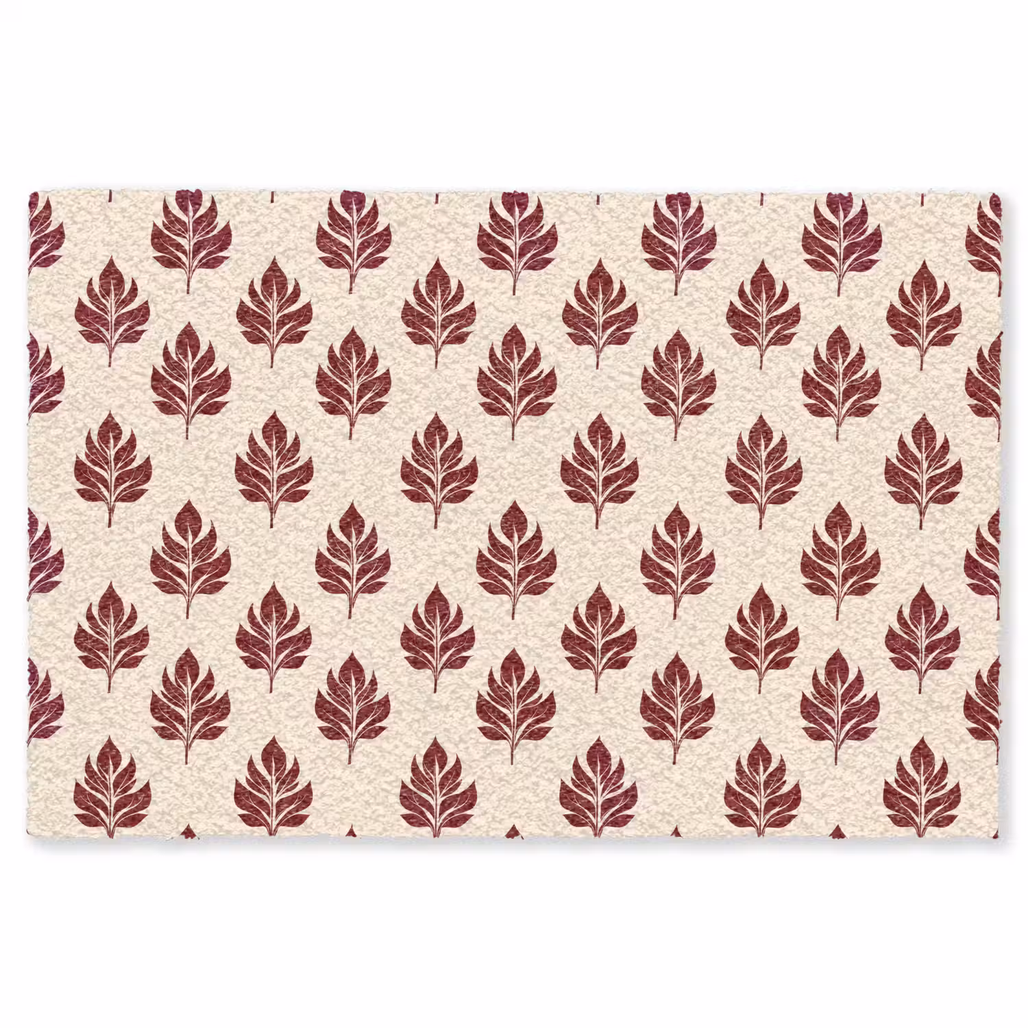 Botanisch - Patroon - Bordeaux Vloerkleed Rechthoek klein 1091 -3d
