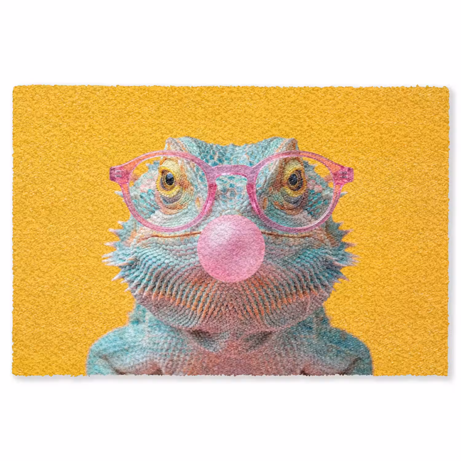 Kameleon - Kauwgom - Kleurrijk Vloerkleed Rechthoek klein -3d