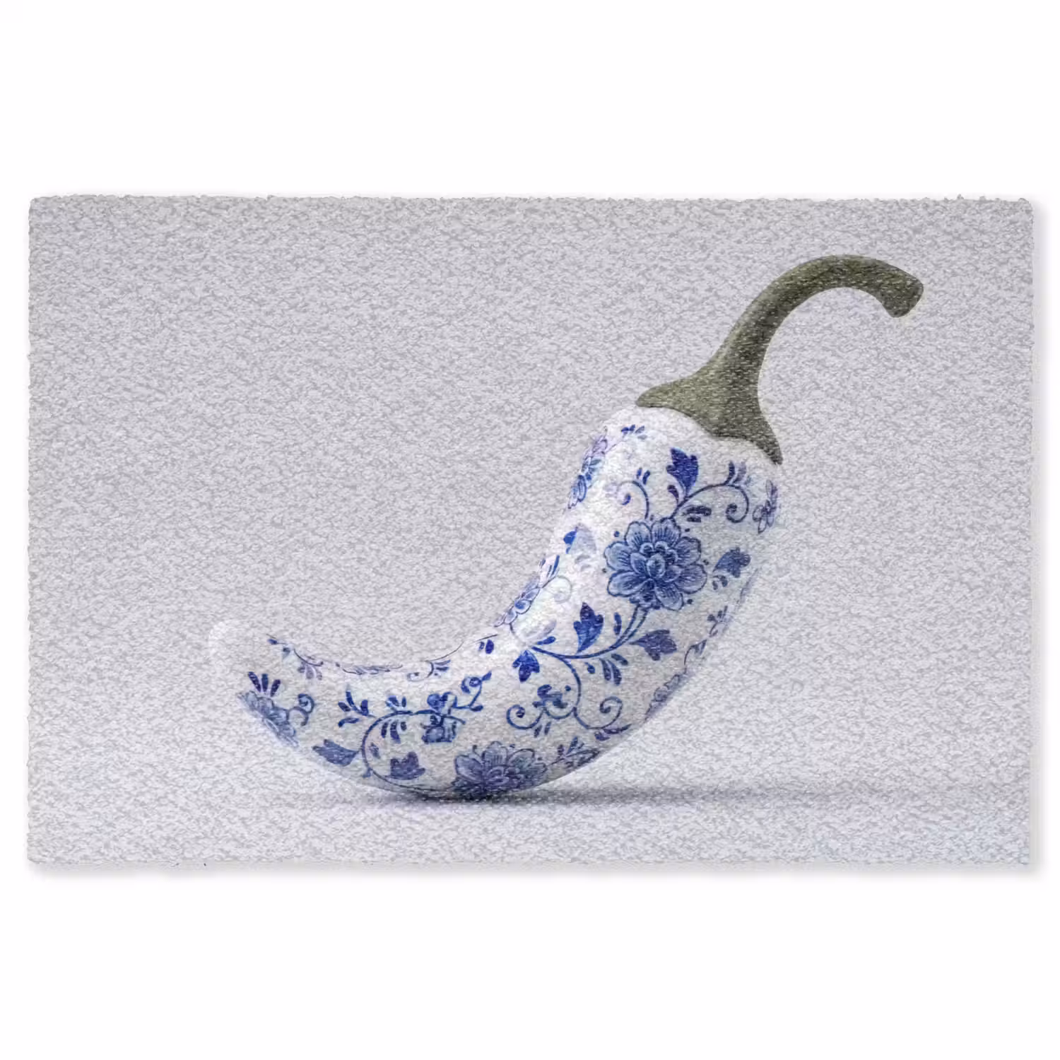 Chilipeper - Keramiek - Blauw Vloerkleed Rechthoek klein -3d