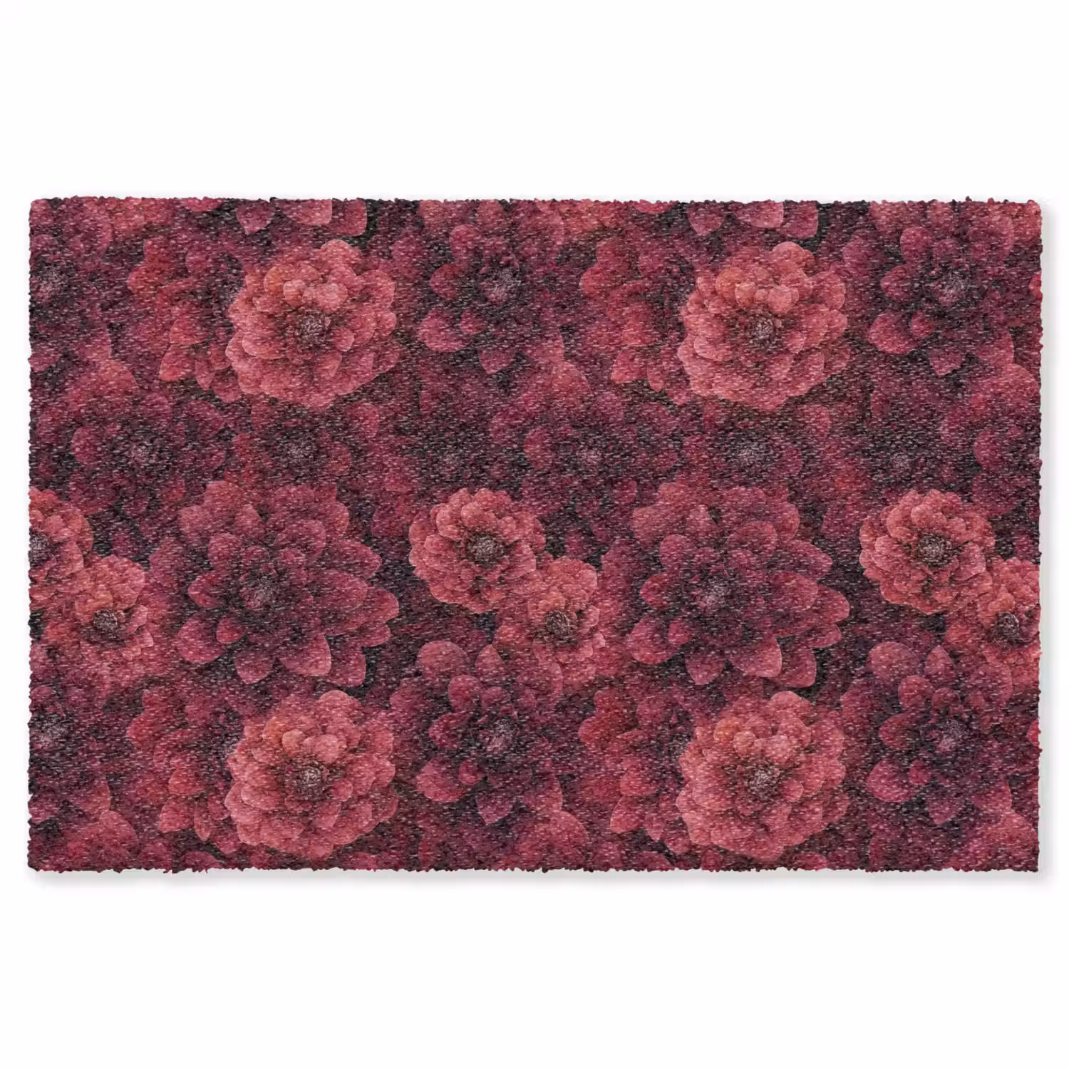 Dahlias - Bloemen - Rood Vloerkleed Rechthoek klein 1091 -3d
