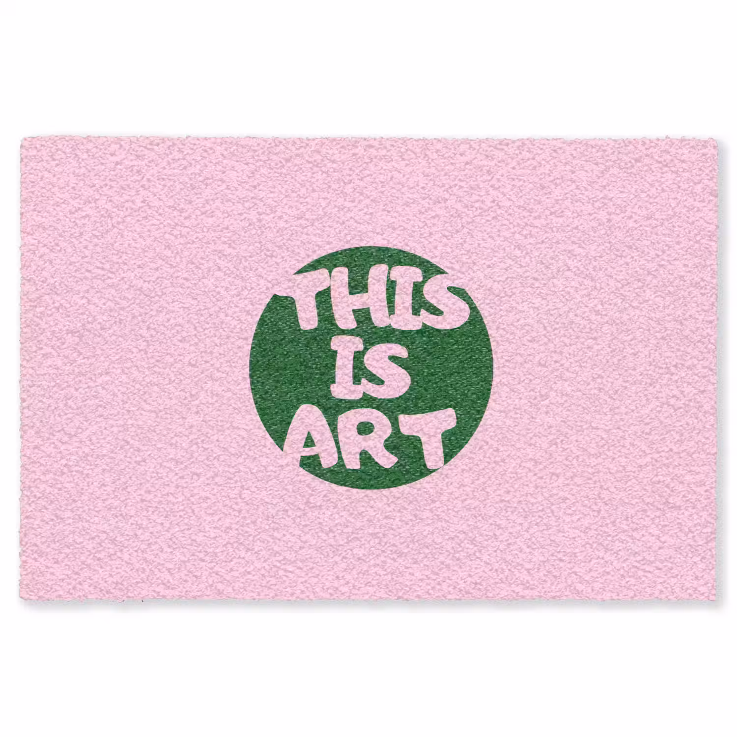 This is art - Tekst - Cirkel - Groen Vloerkleed Rechthoek klein -3d