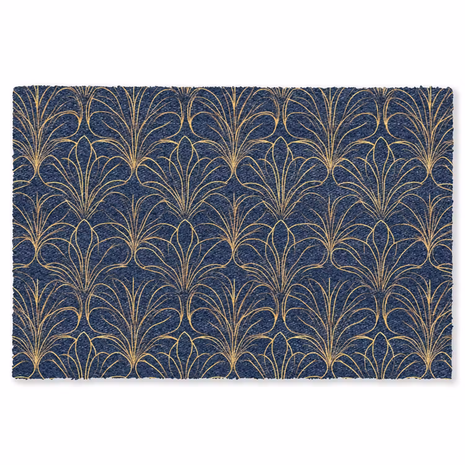 Deco - Waaier - Blauw Vloerkleed Rechthoek klein 1091 -3d