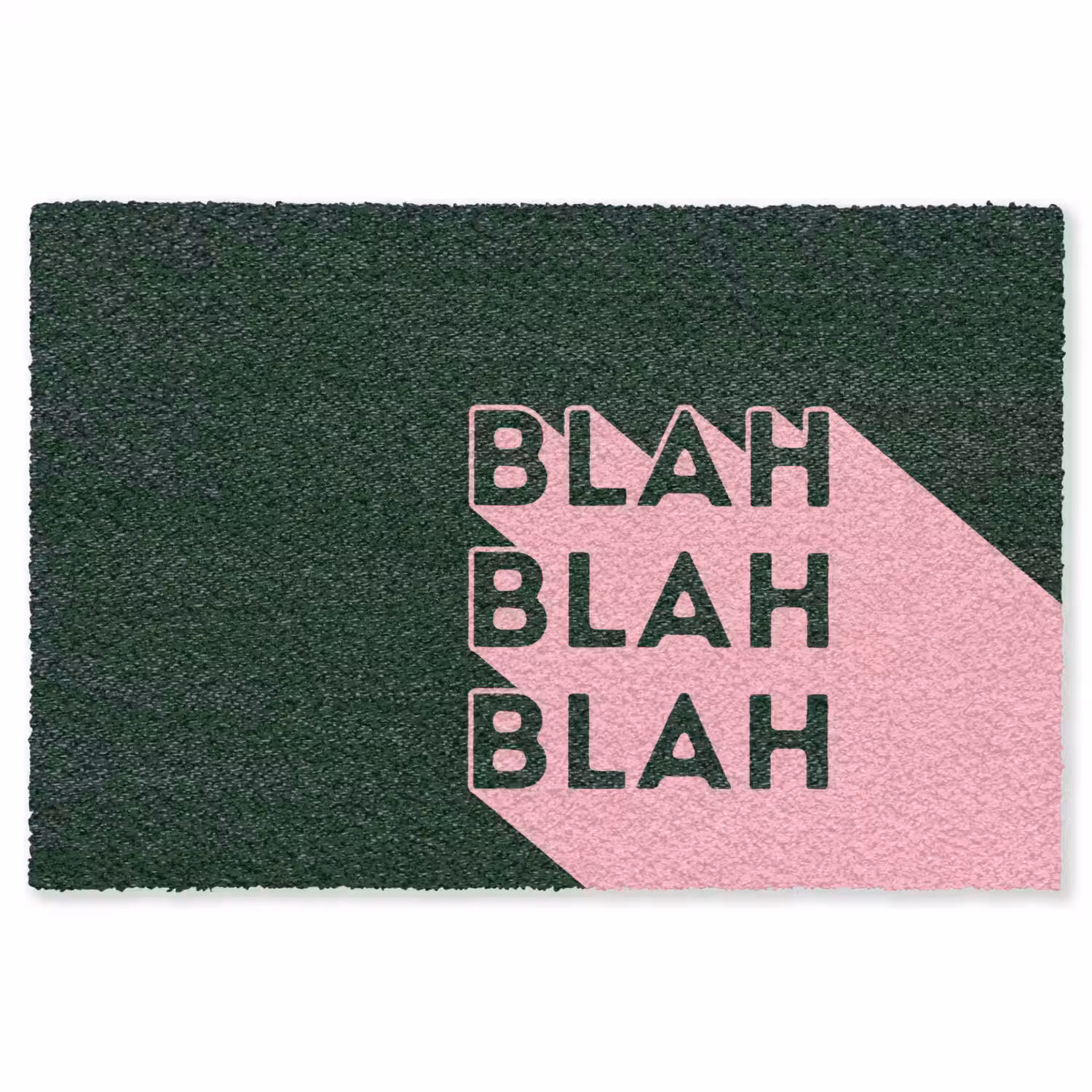 Donkergroen - Tekst - Schaduw - Grafisch Vloerkleed Rechthoek klein -3d