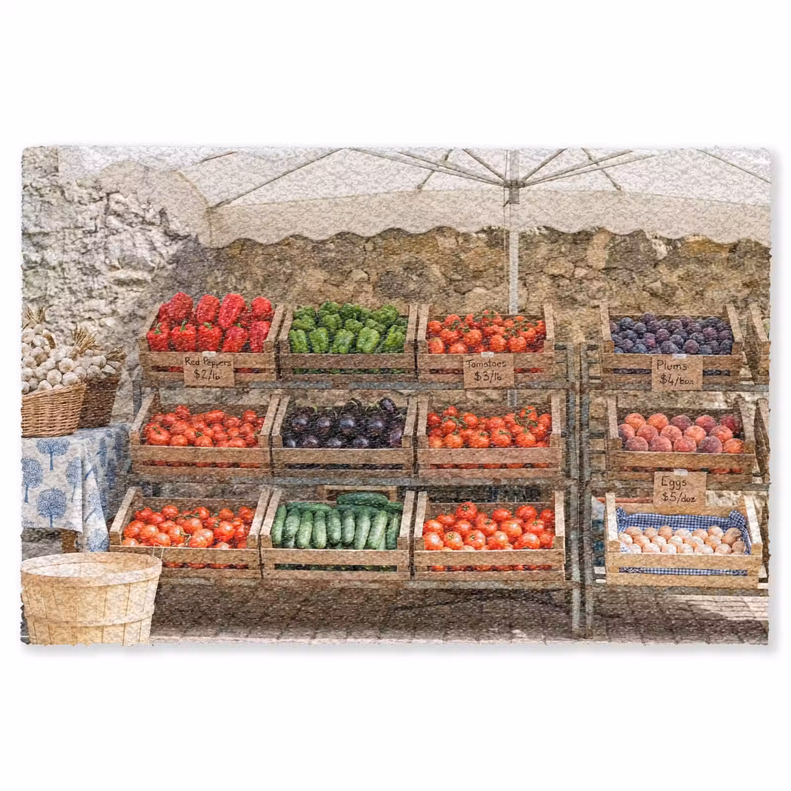 Teppich - Essen – Markt – Frisch - Eten - Markt - Vers Vloerkleed Rechthoek klein