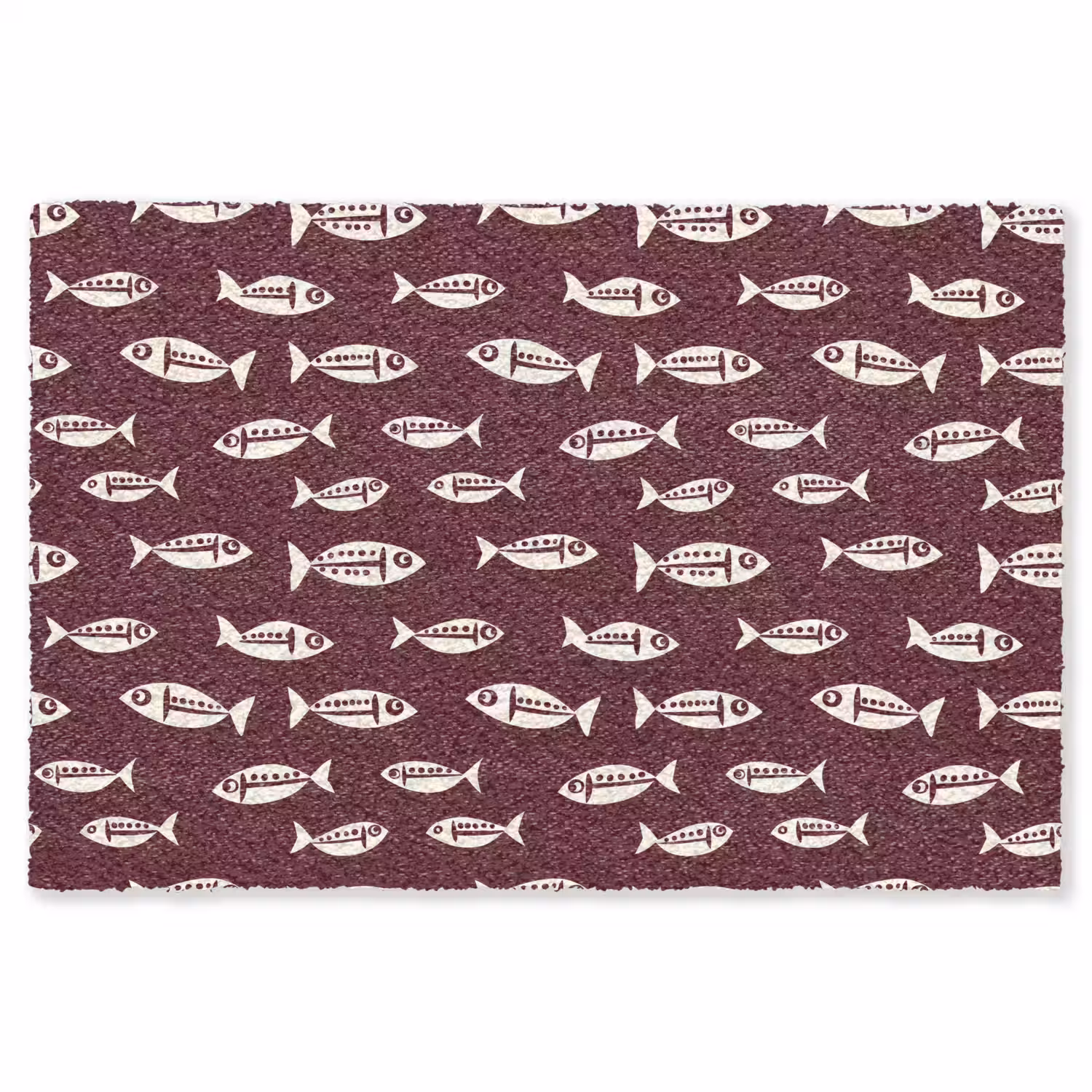 Vissen - Grafisch - Patroon - Donker Vloerkleed Rechthoek klein 1091 -3d