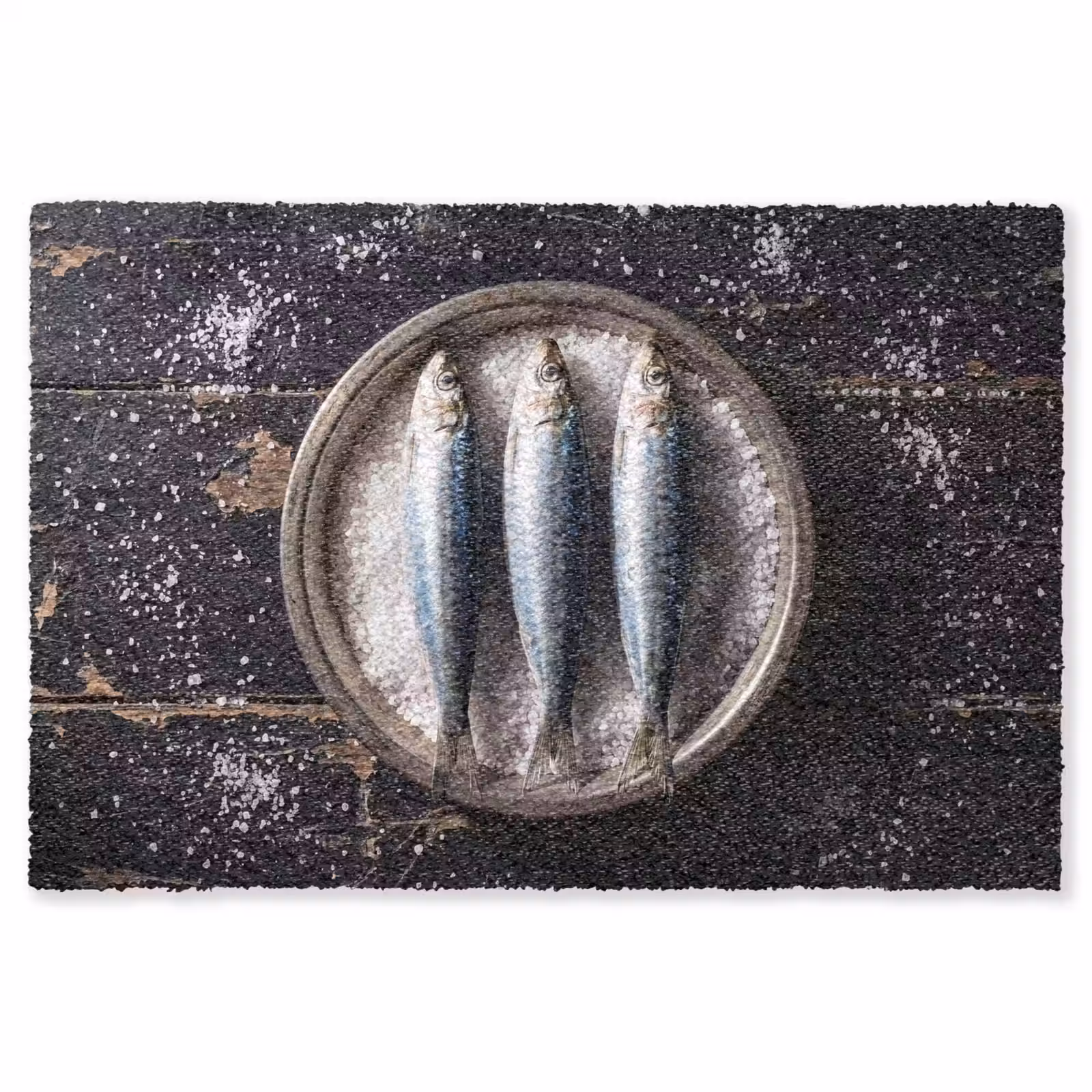 Teppich - Fisch – Salz – Essen - Vis - Zout - Eten Vloerkleed Rechthoek klein