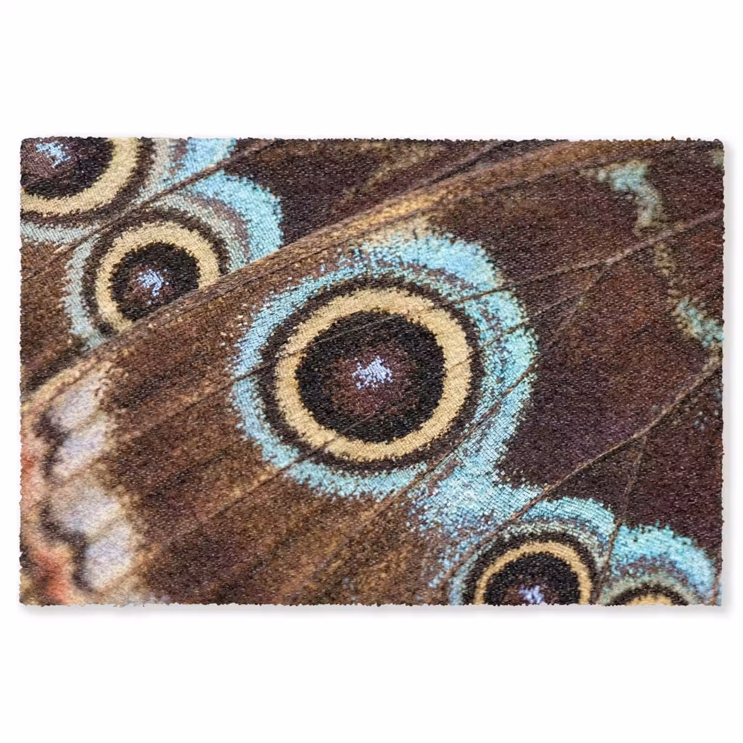 Vleugels - Vlinder - Blauw Vloerkleed Rechthoek klein -3d