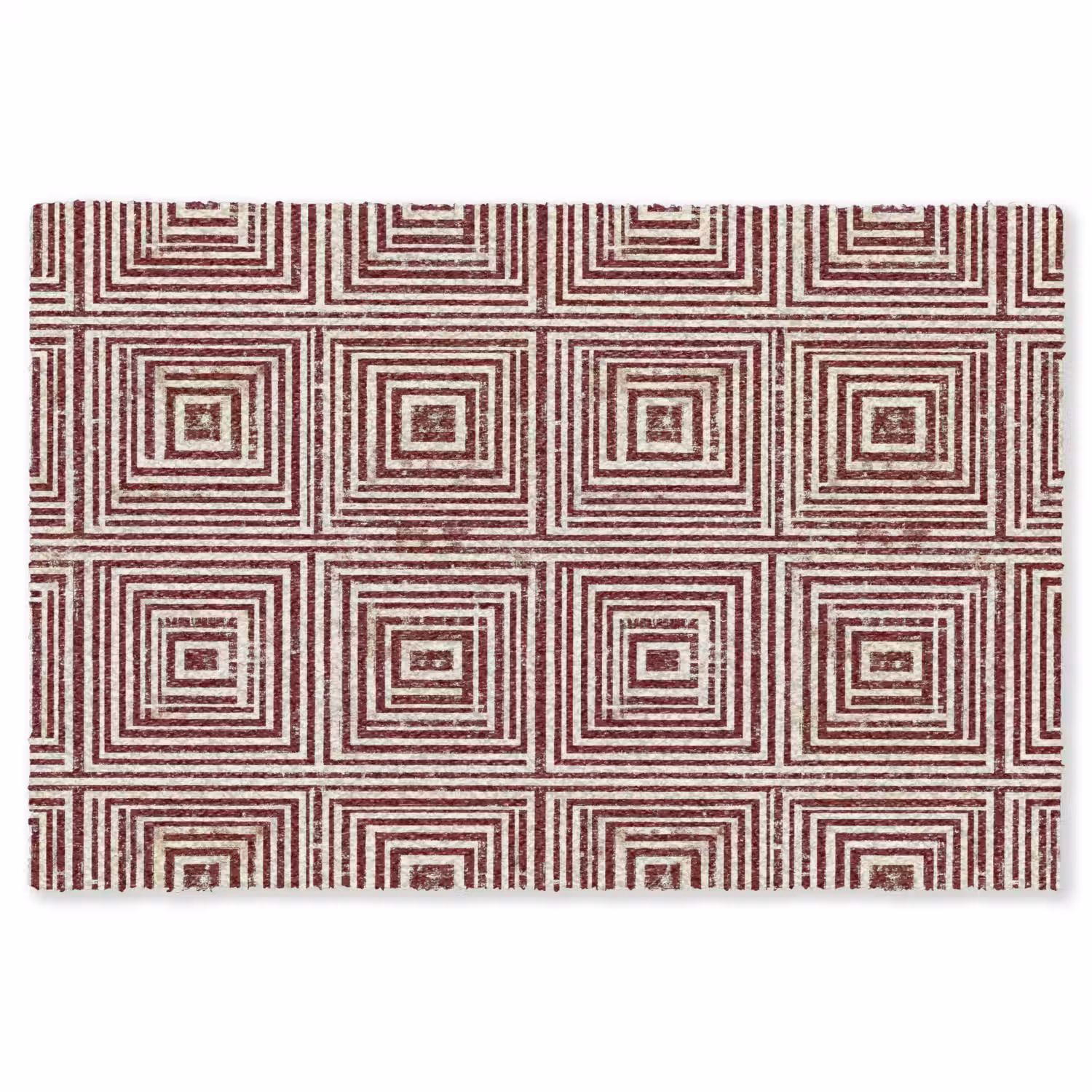 Geometrisch - Patroon - Rood Vloerkleed Rechthoek klein 1091 -3d