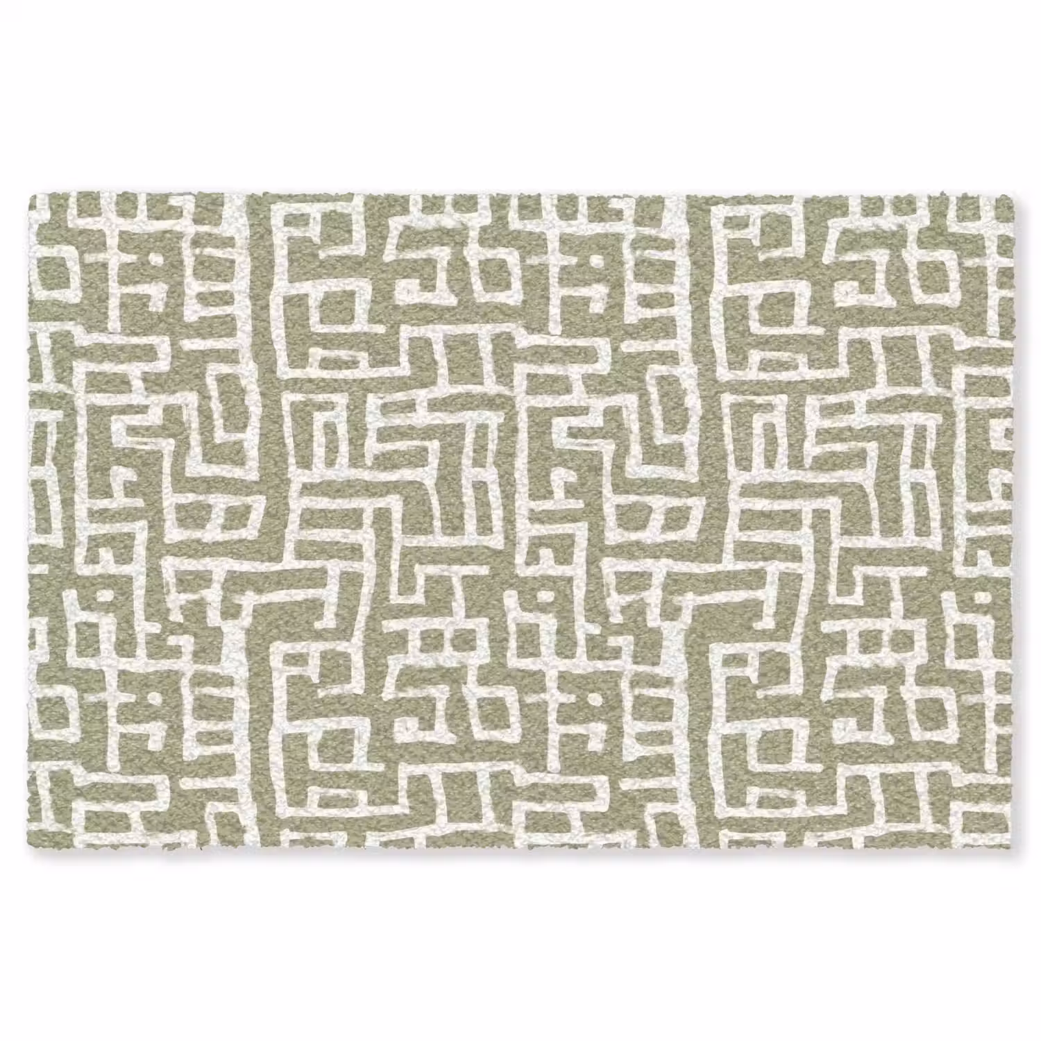Grafisch - Patroon - Groen Vloerkleed Rechthoek klein 1091 -3d