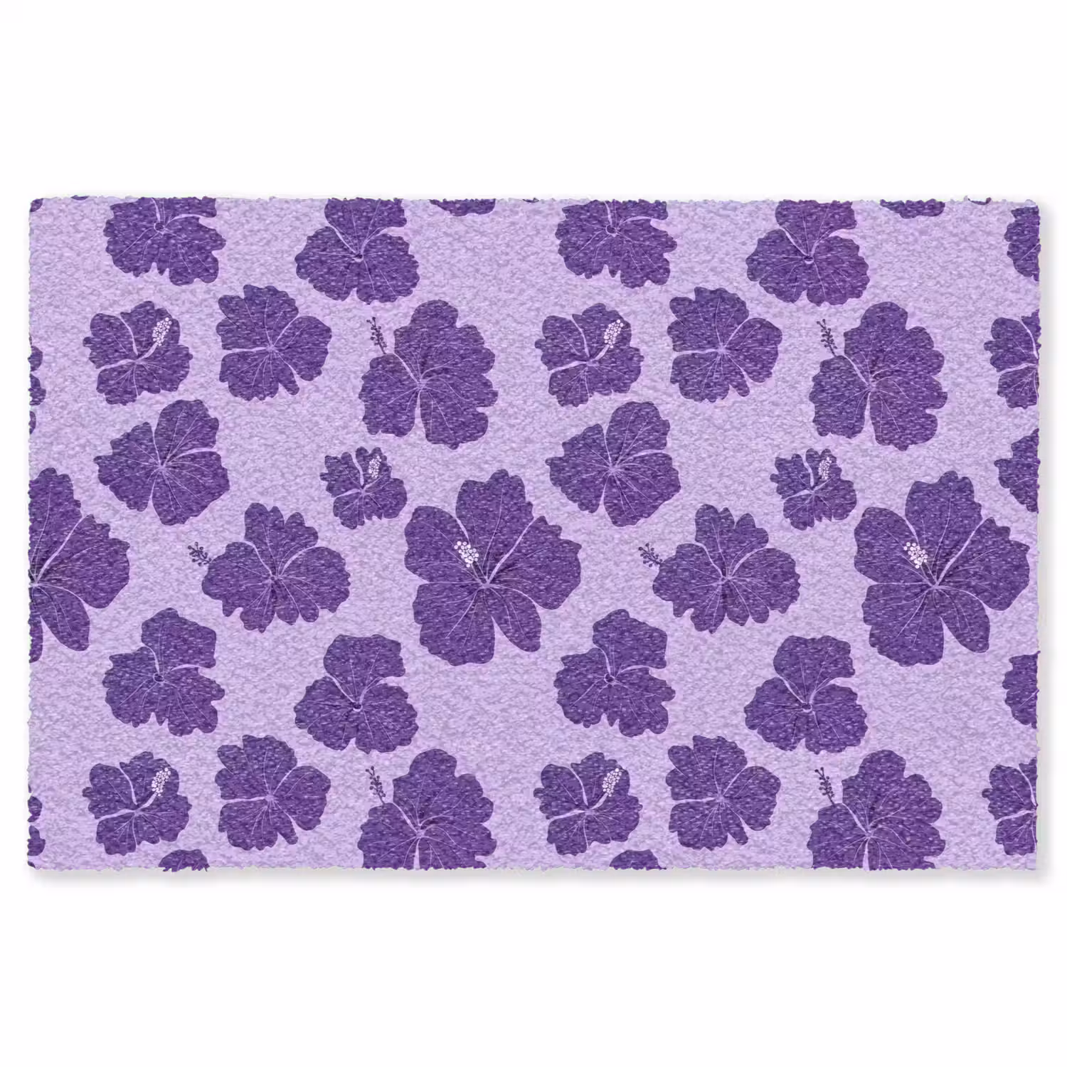Hibiscus - Bloemen - Paars Vloerkleed Rechthoek klein 1091 -3d