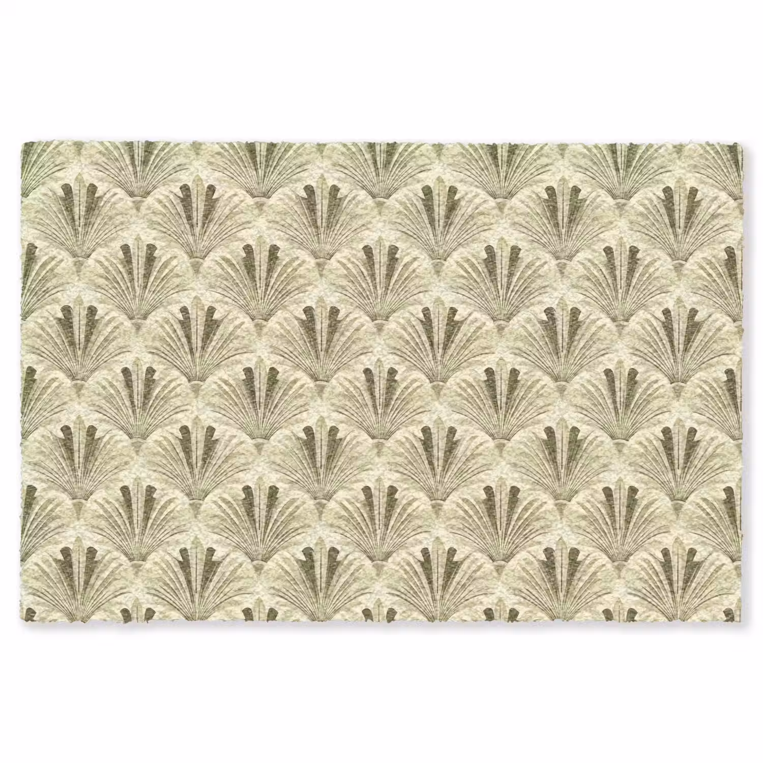 Klassiek - Waaier - Groen Vloerkleed Rechthoek klein 1091 -3d