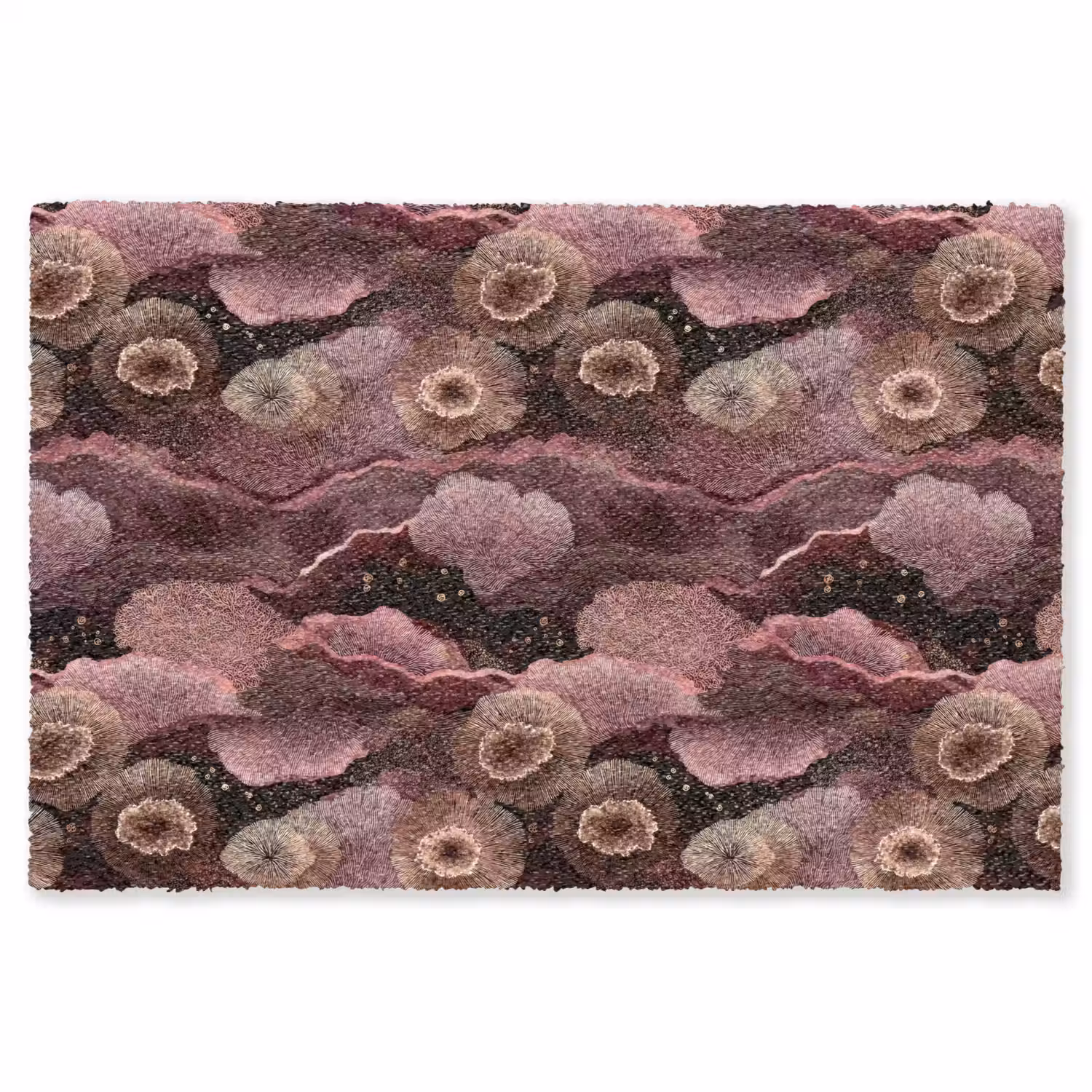 Koraal - Organisch - Roze Vloerkleed Rechthoek klein 1091 -3d