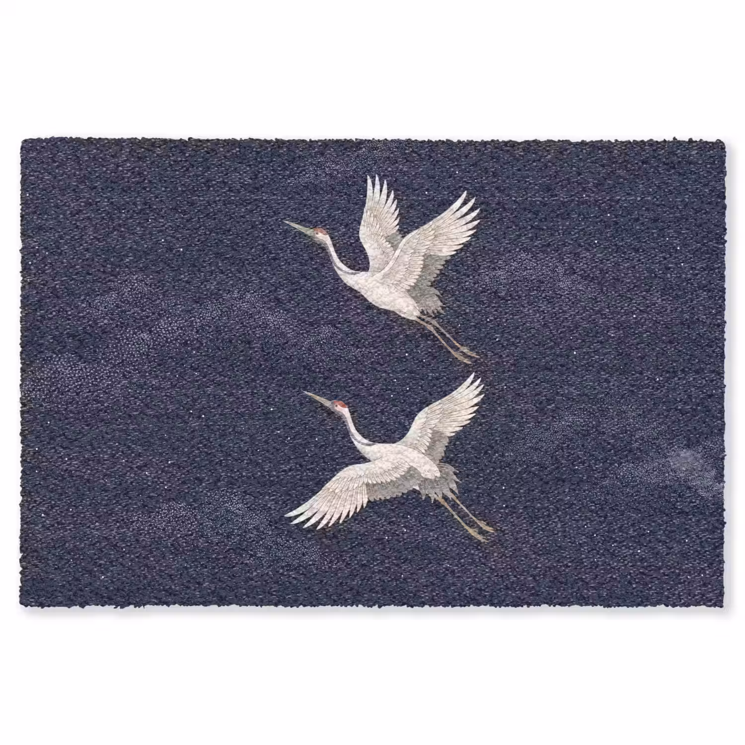 Kraanvogels - Nachthemel - Blauw Vloerkleed Rechthoek klein -3d