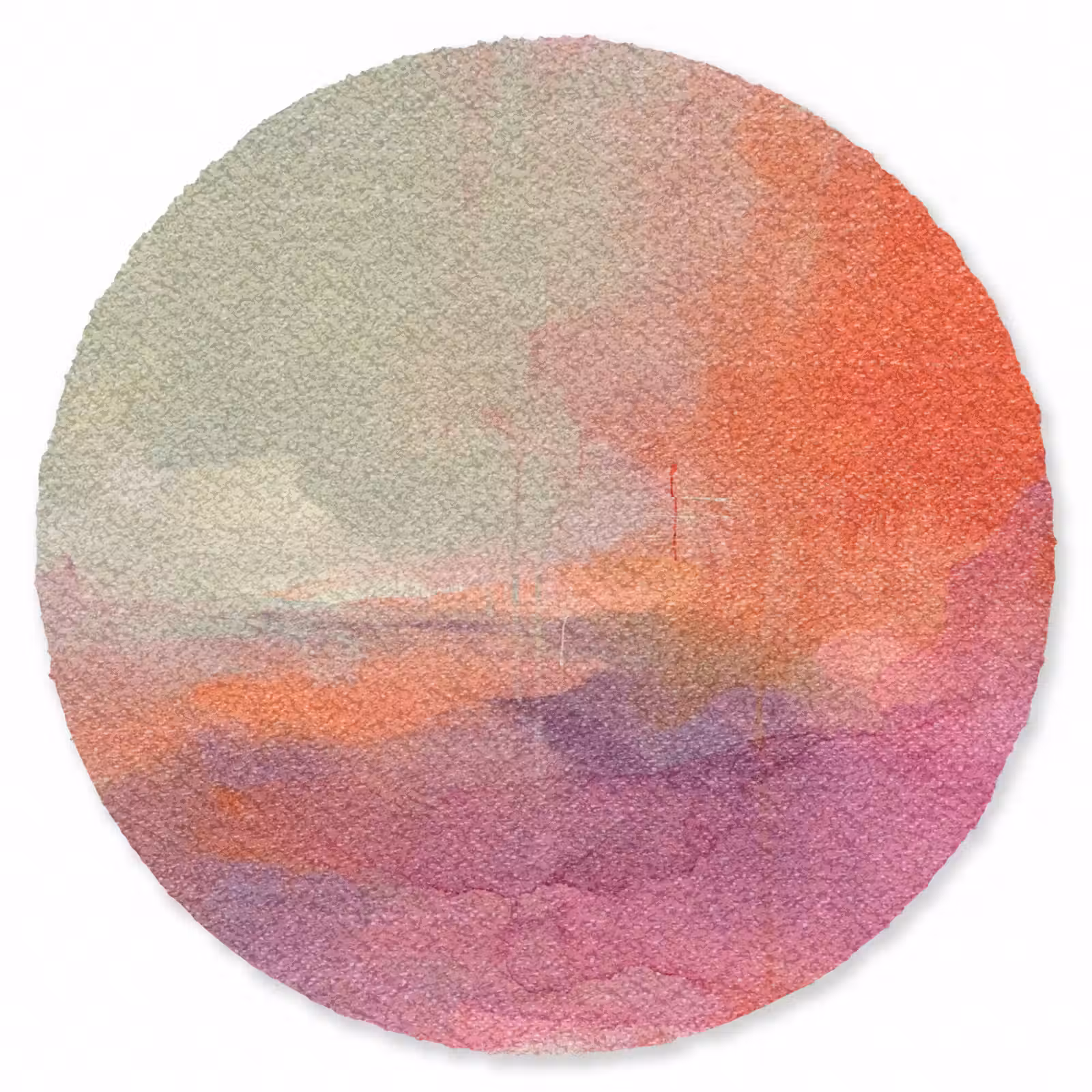 Teppich - Kunst – Fließend – Übergänge – Orange - Kunst - Vloeiend - Overgangen - Oranje Vloerkleed Rond klein