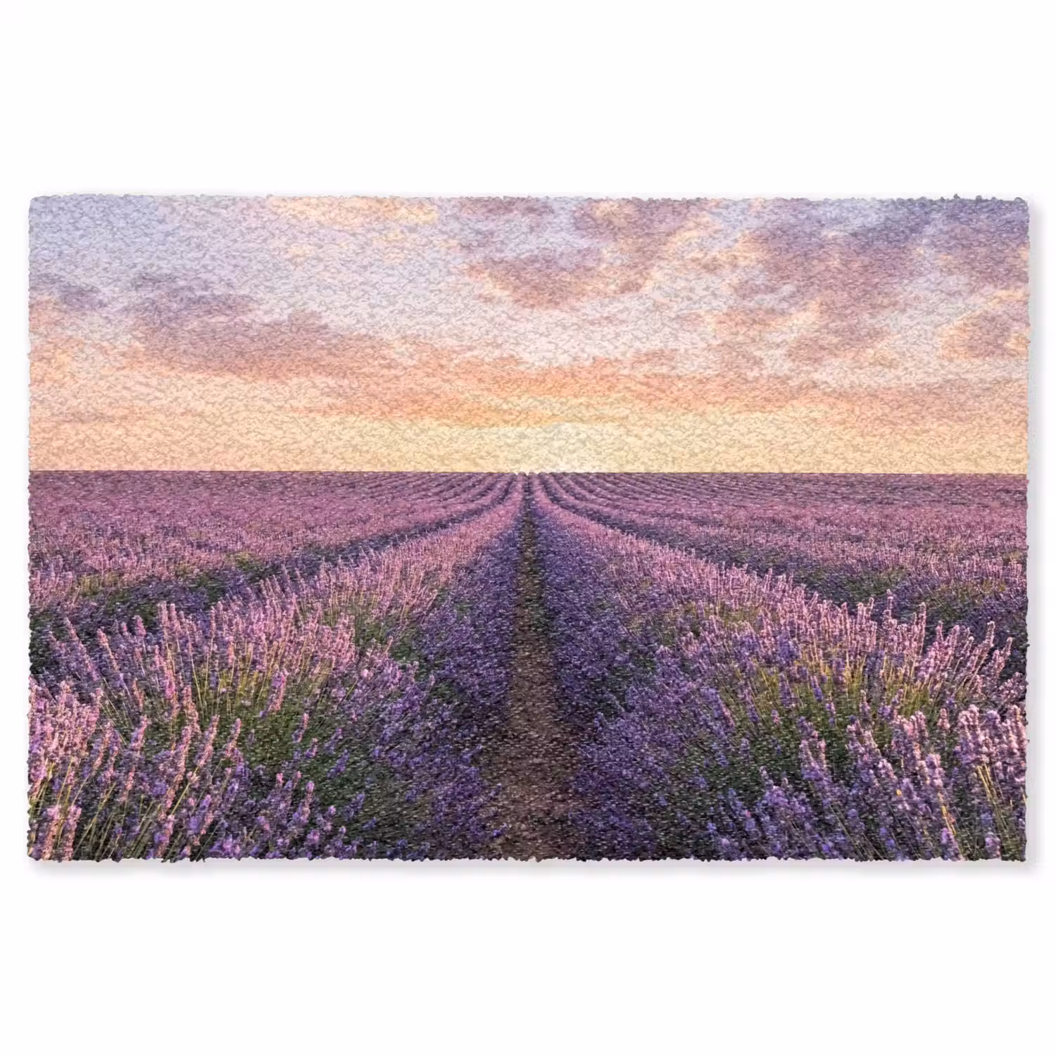 Landschap - Lavendelveld - Paars Vloerkleed Rechthoek klein -3d