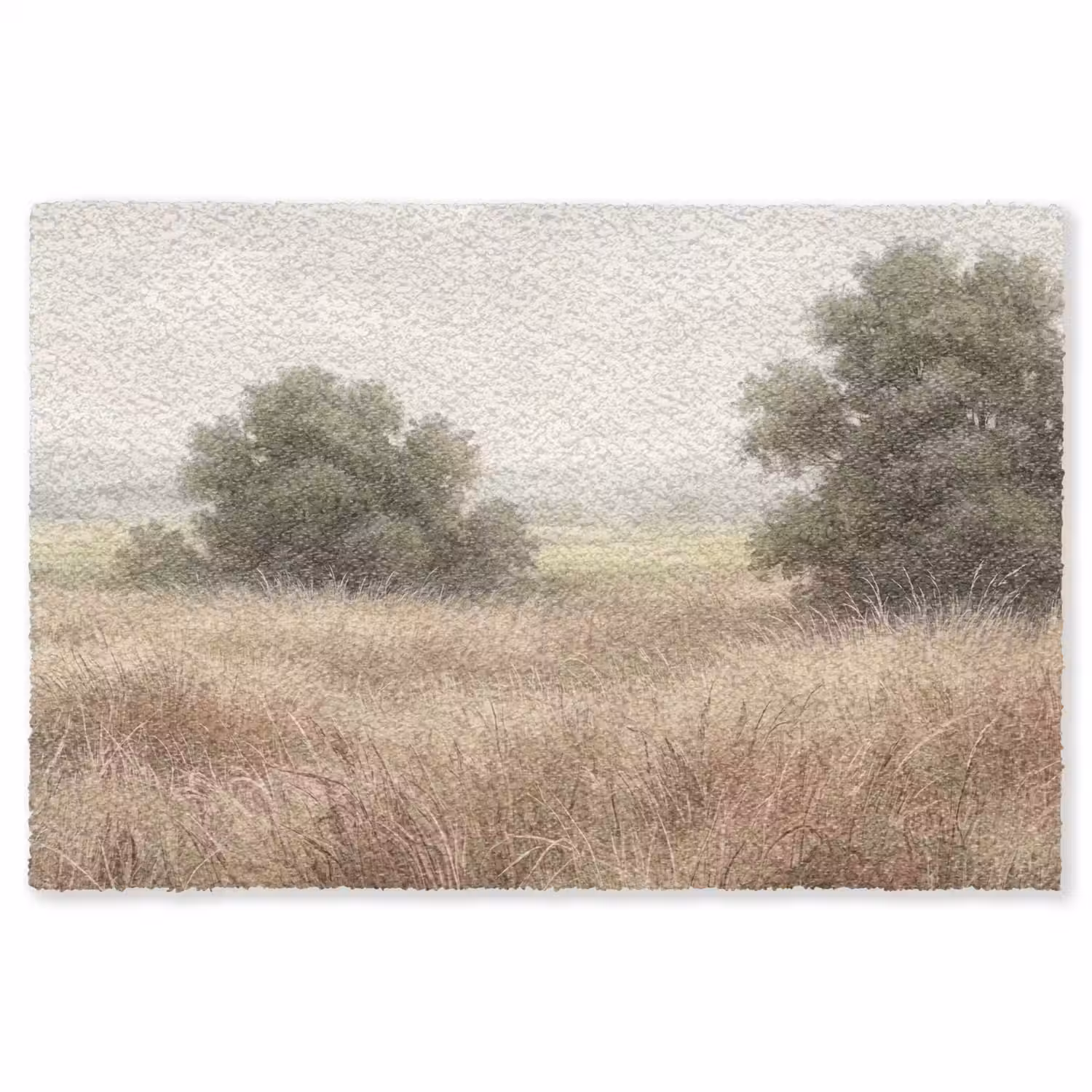 Landschap - Minimalistisch - Beige Vloerkleed Rechthoek klein -3d