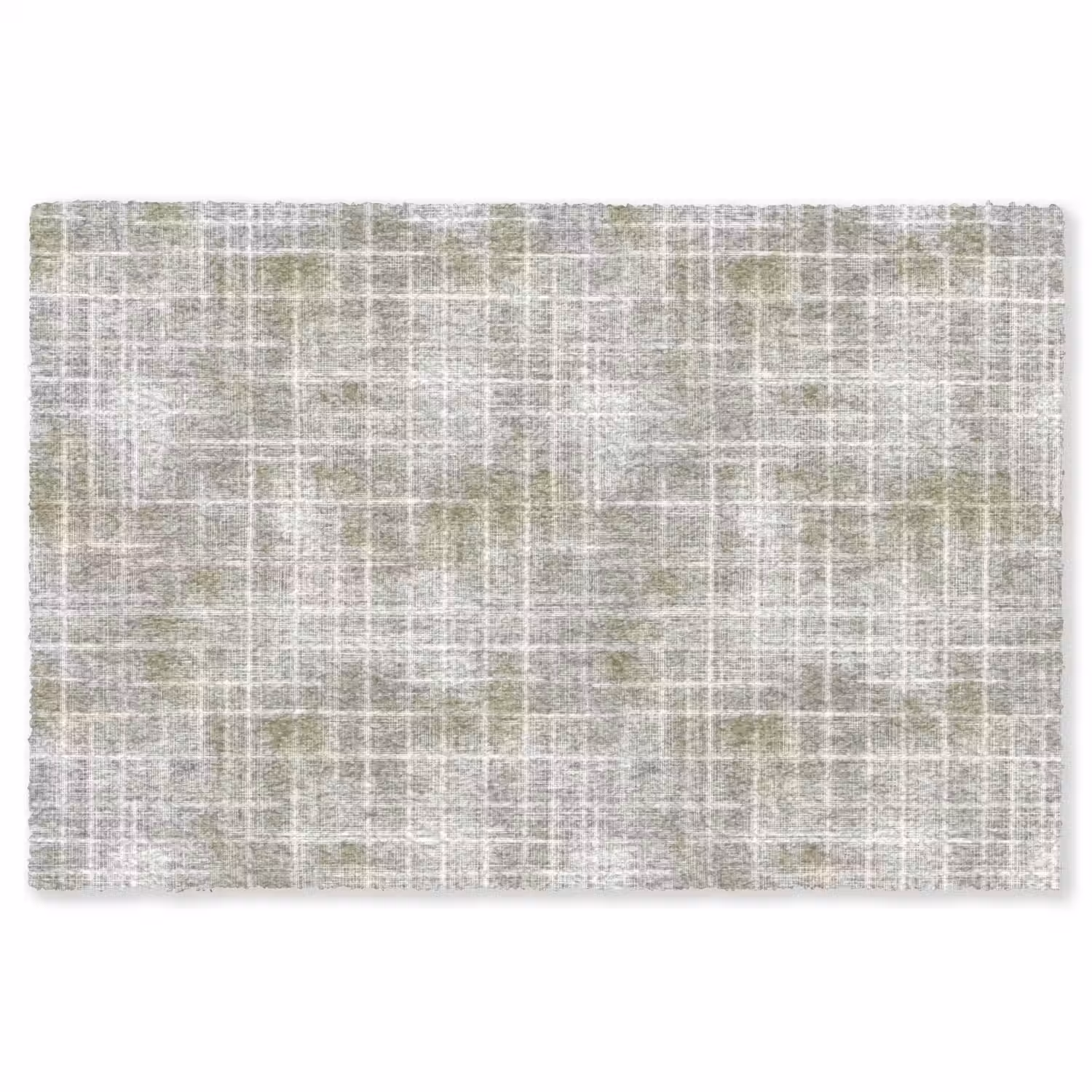 Linnen - Patroon - Groen Vloerkleed Rechthoek klein 1091 -3d