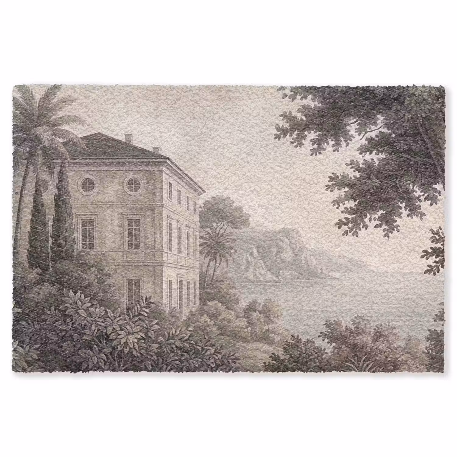 Zee - Villa - Beige Vloerkleed Rechthoek klein -3d
