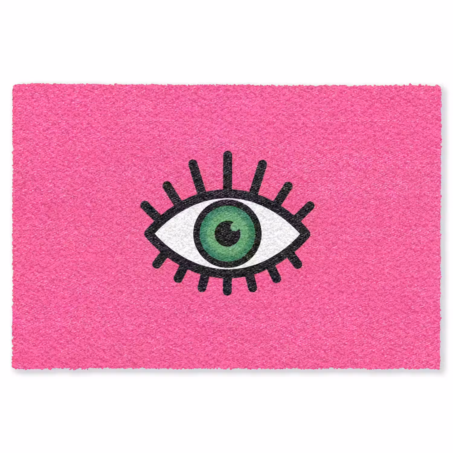 Minimalistisch - Oog - Roze Vloerkleed Rechthoek klein -3d