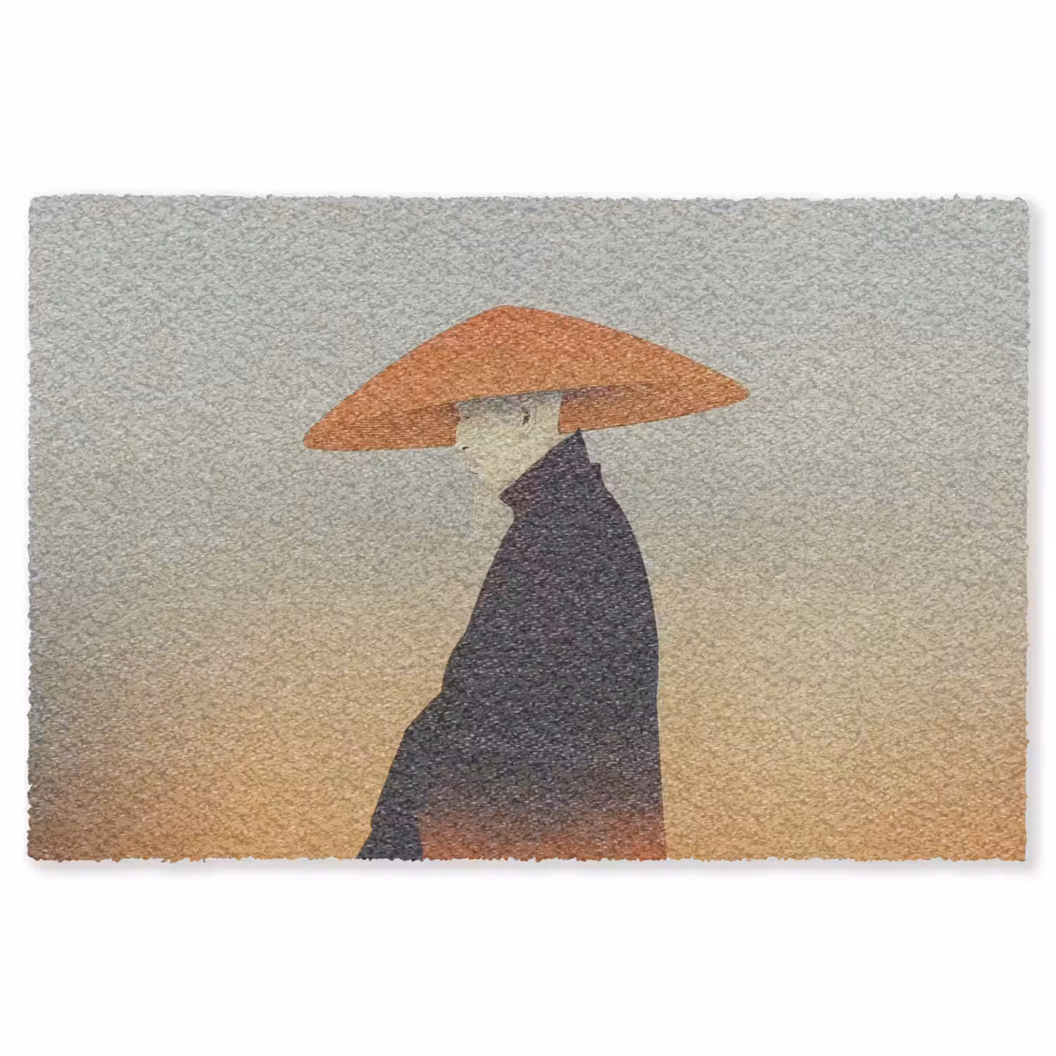 Minimalistisch - Silhouet - Oranje Vloerkleed Rechthoek klein -3d