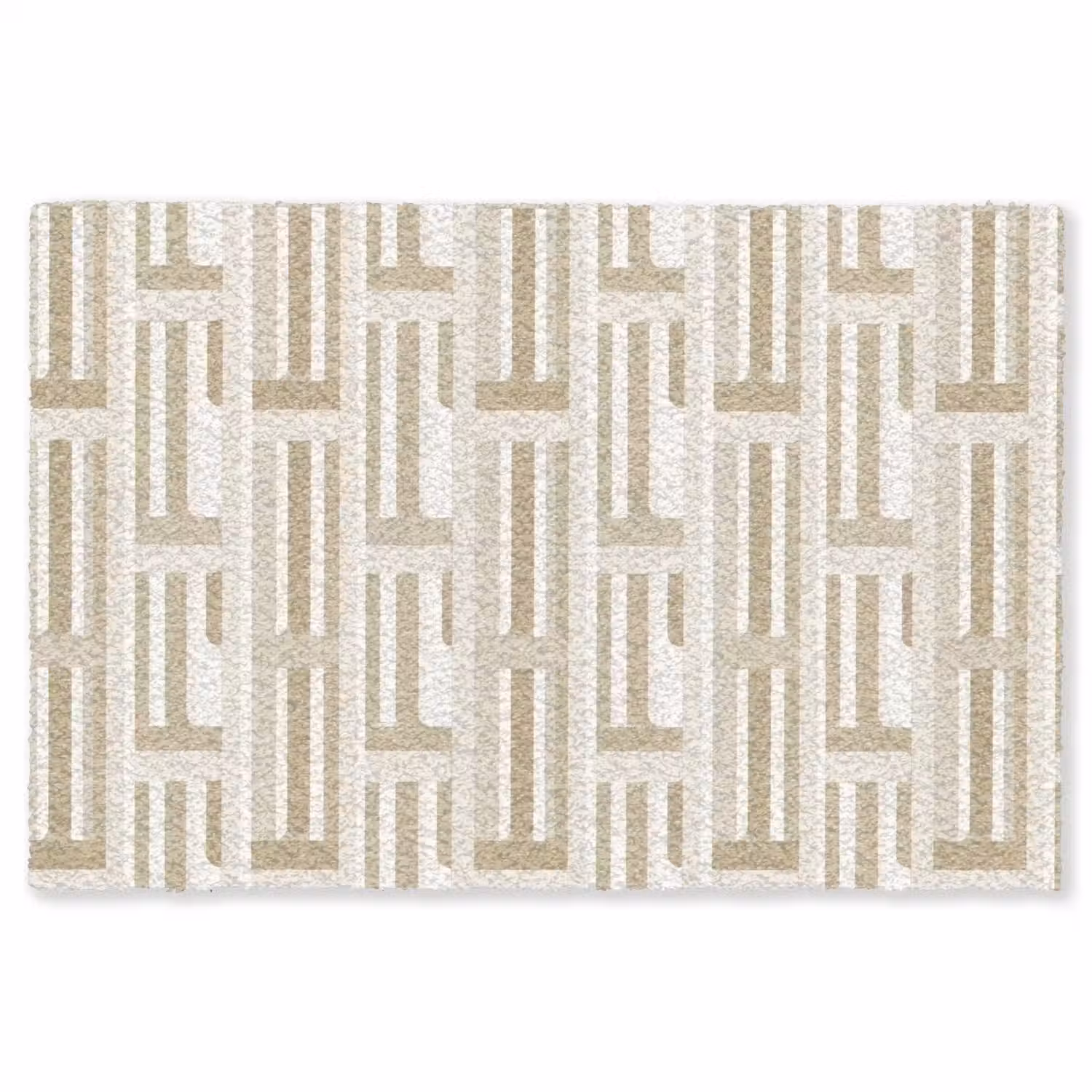 Modern - Geometrisch - Beige Vloerkleed Rechthoek klein 1091 -3d